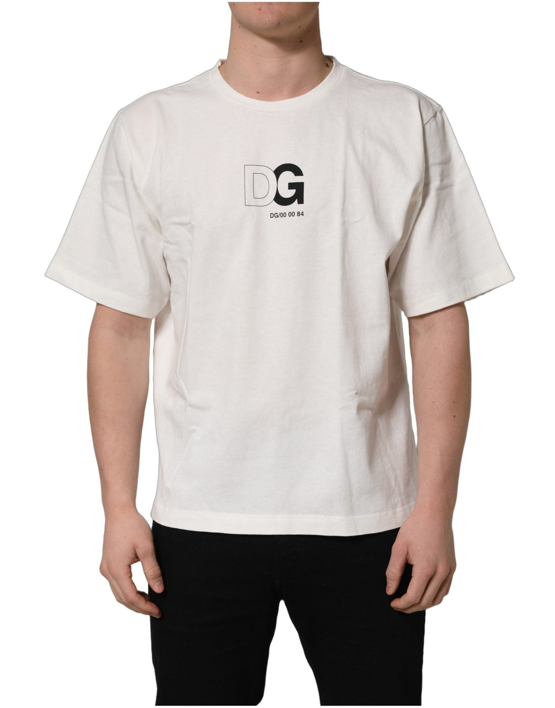Dolce & Gabbana White DG Logo Crew Neck Short Sleeves T-shirt - RIMODA