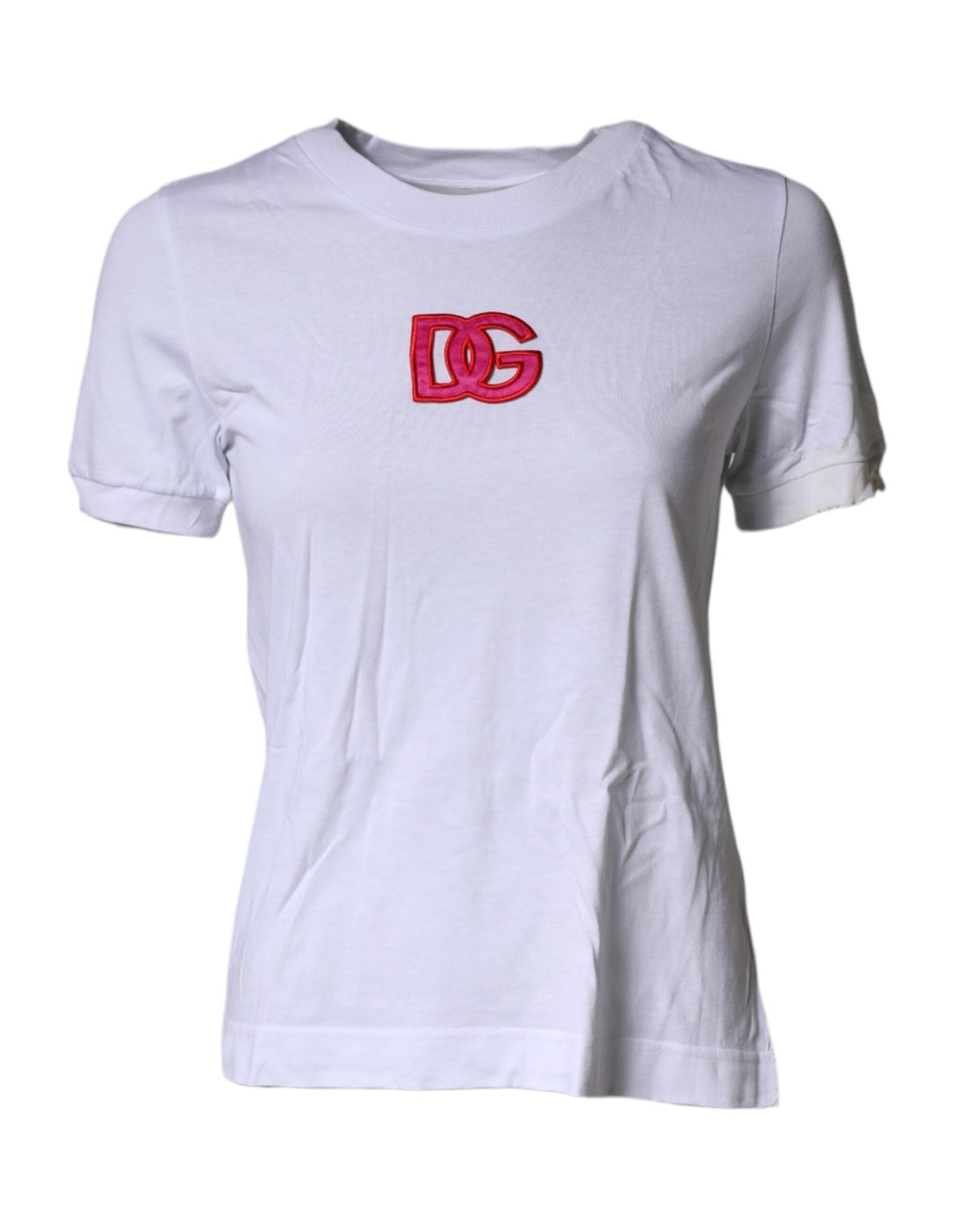 Dolce & Gabbana White DG Logo Crew Neck Short Sleeves T-shirt - RIMODA