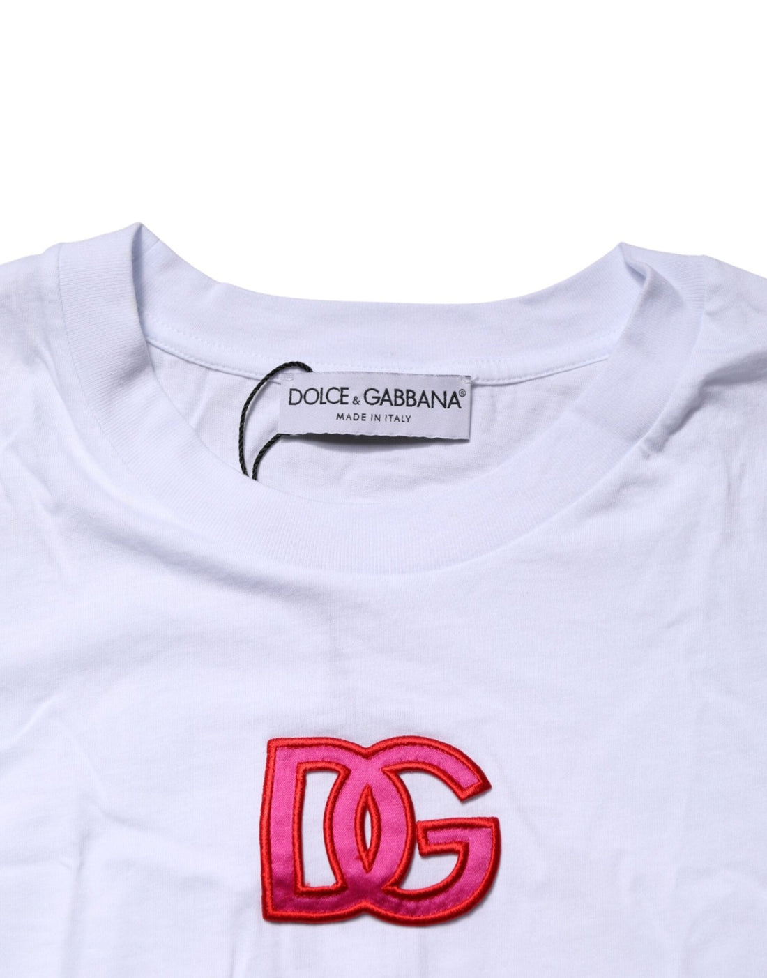 Dolce & Gabbana White DG Logo Crew Neck Short Sleeves T-shirt - RIMODA