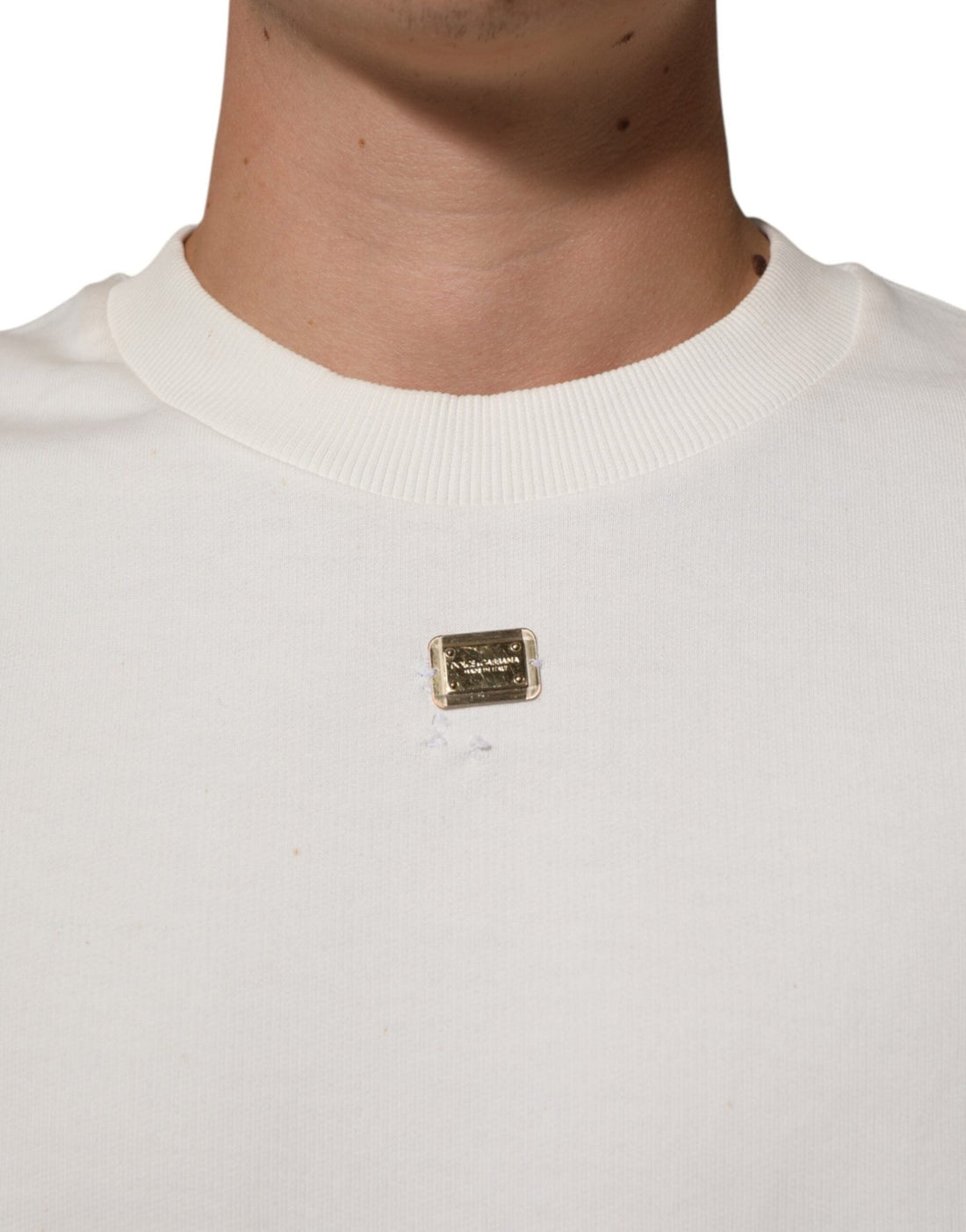 Dolce & Gabbana White DG Logo Crew Neck Sweatshirt Sweater - RIMODA