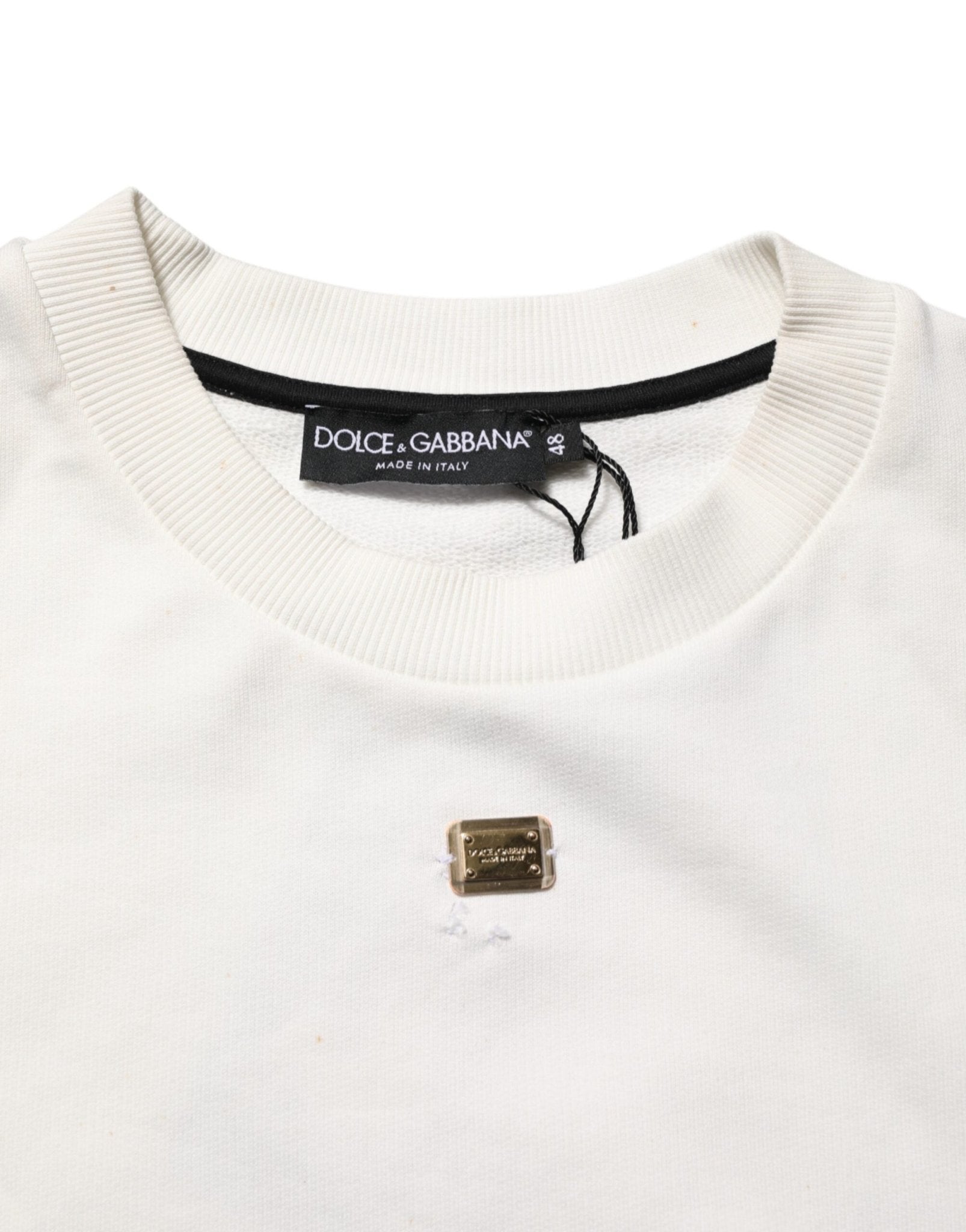 Dolce & Gabbana White DG Logo Crew Neck Sweatshirt Sweater - RIMODA