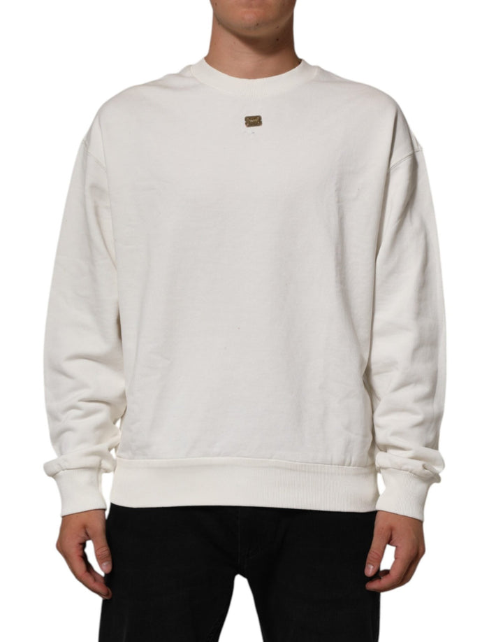 Dolce & Gabbana White DG Logo Crew Neck Sweatshirt Sweater - RIMODA