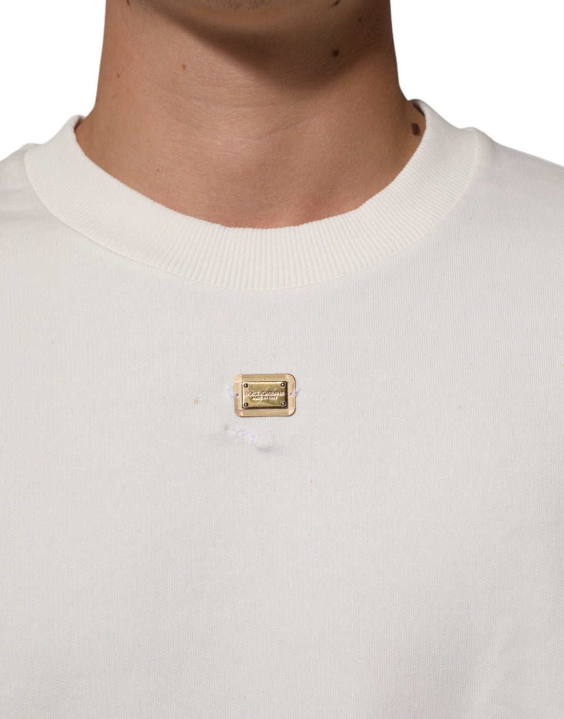 Dolce & Gabbana White DG Logo Crew Neck Sweatshirt Sweater - RIMODA