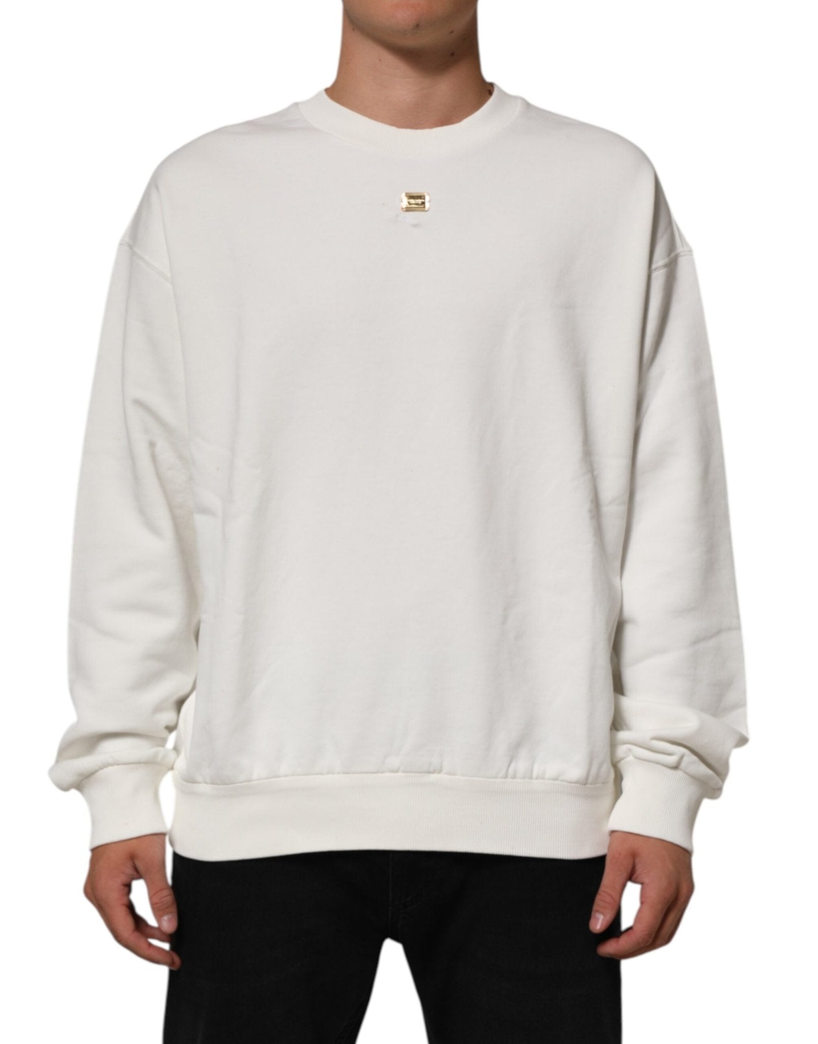 Dolce & Gabbana White DG Logo Crew Neck Sweatshirt Sweater - RIMODA