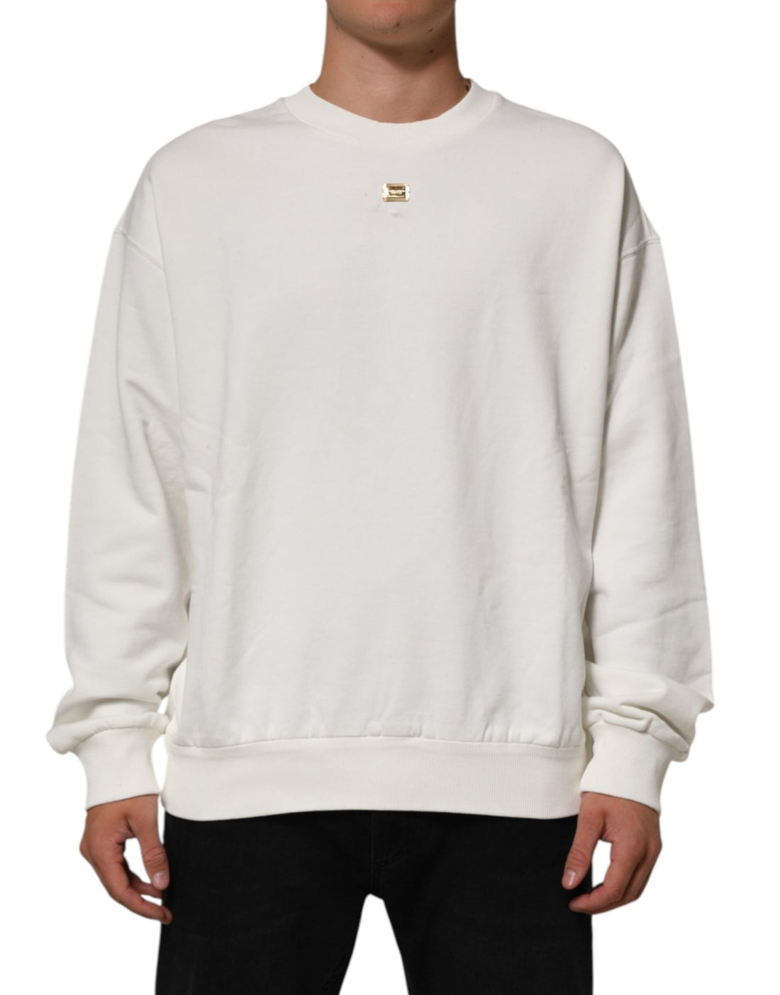 Dolce & Gabbana White DG Logo Crew Neck Sweatshirt Sweater - RIMODA