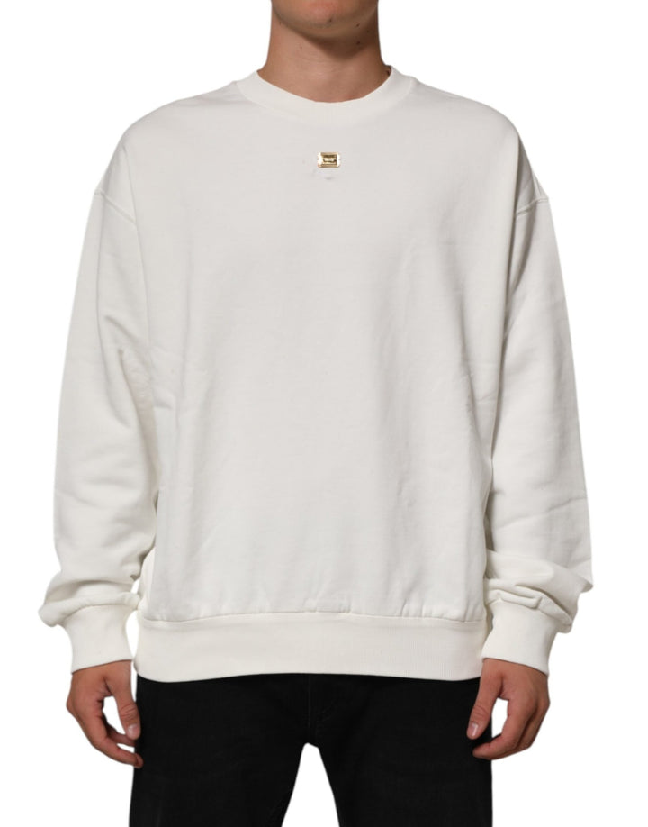 Dolce & Gabbana White DG Logo Crew Neck Sweatshirt Sweater - RIMODA