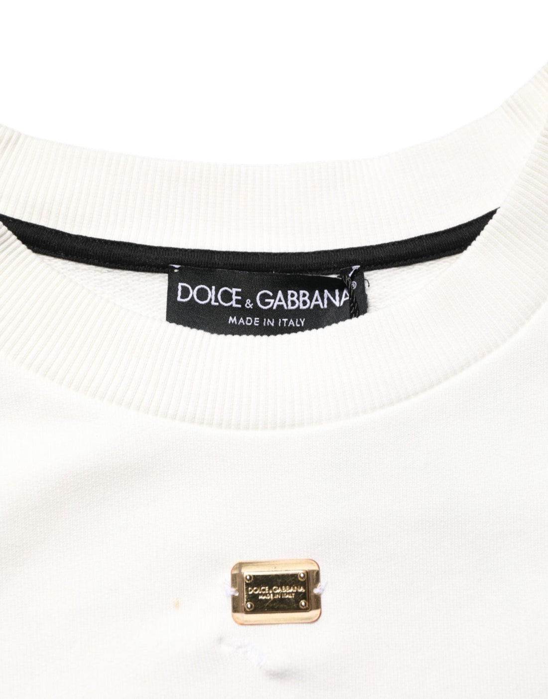 Dolce & Gabbana White DG Logo Crew Neck Sweatshirt Sweater - RIMODA