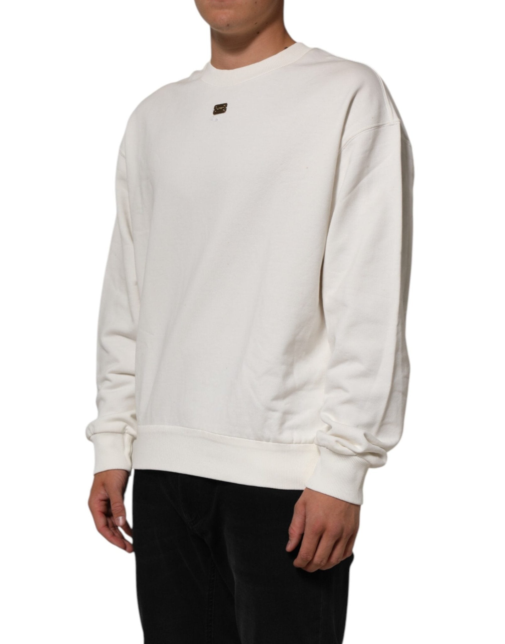 Dolce & Gabbana White DG Logo Crew Neck Sweatshirt Sweater - RIMODA