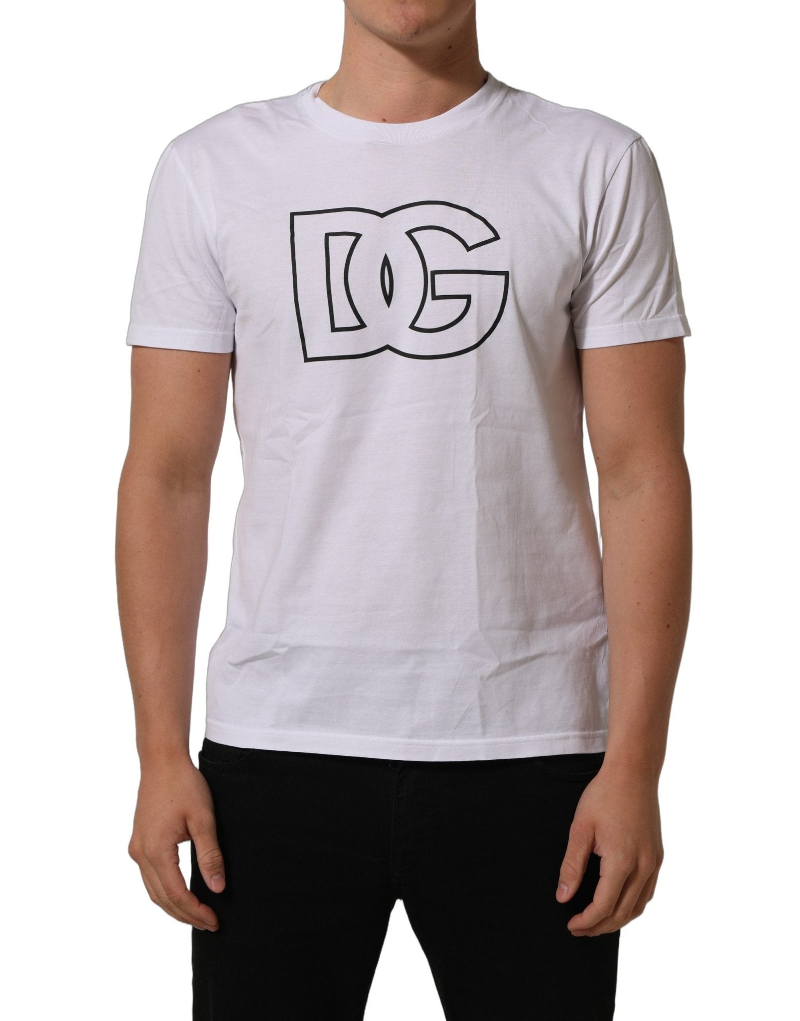Dolce & Gabbana White DG Logo Print Short Sleeves Men T-shirt - RIMODA
