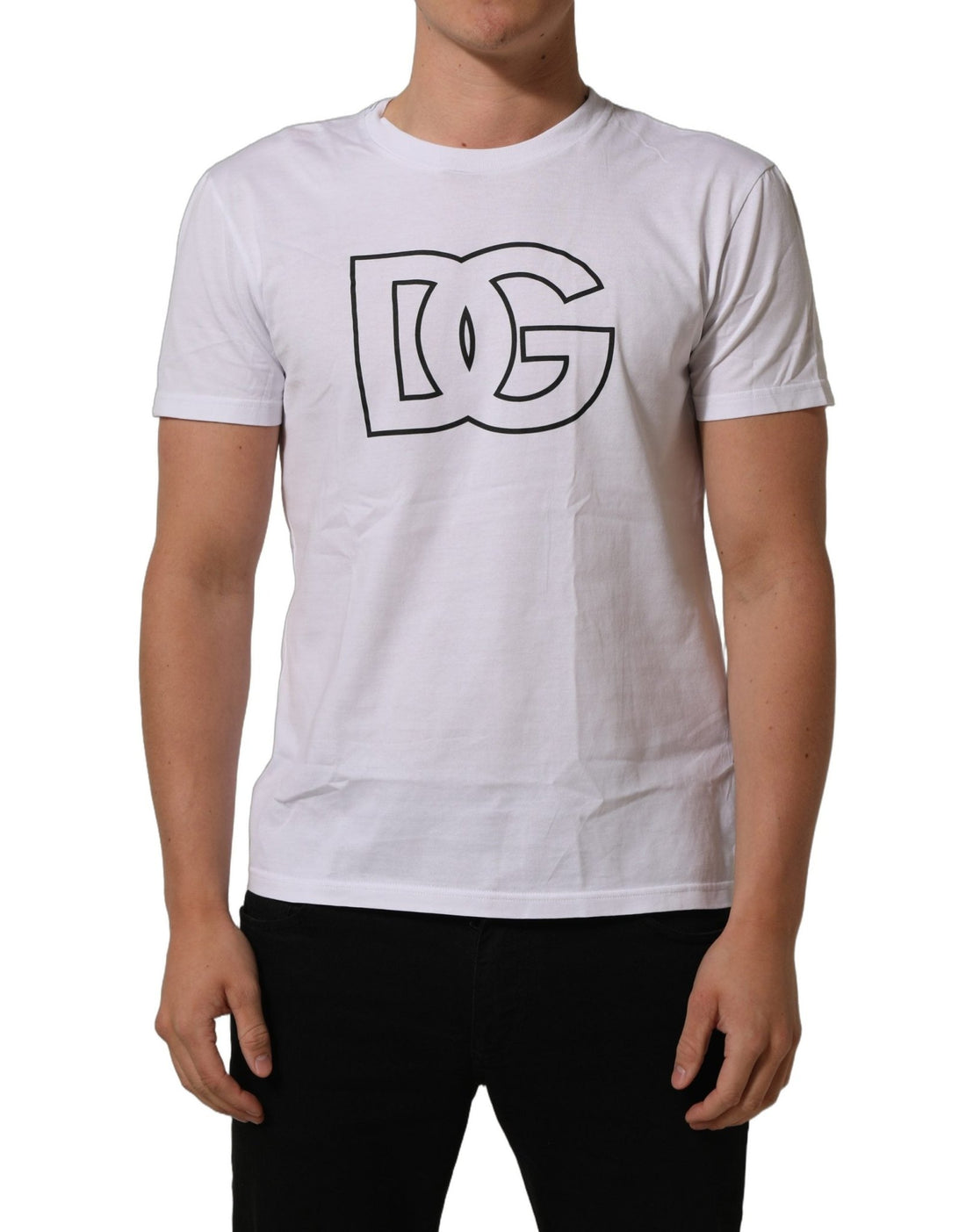Dolce & Gabbana White DG Logo Print Short Sleeves Men T-shirt - RIMODA