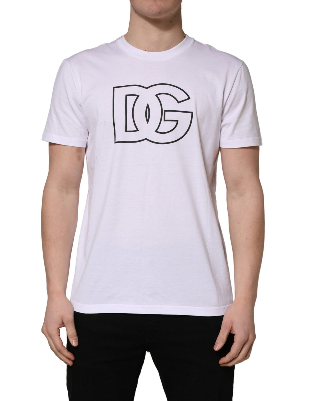 Dolce & Gabbana White DG Logo Print Short Sleeves Men T-shirt - RIMODA