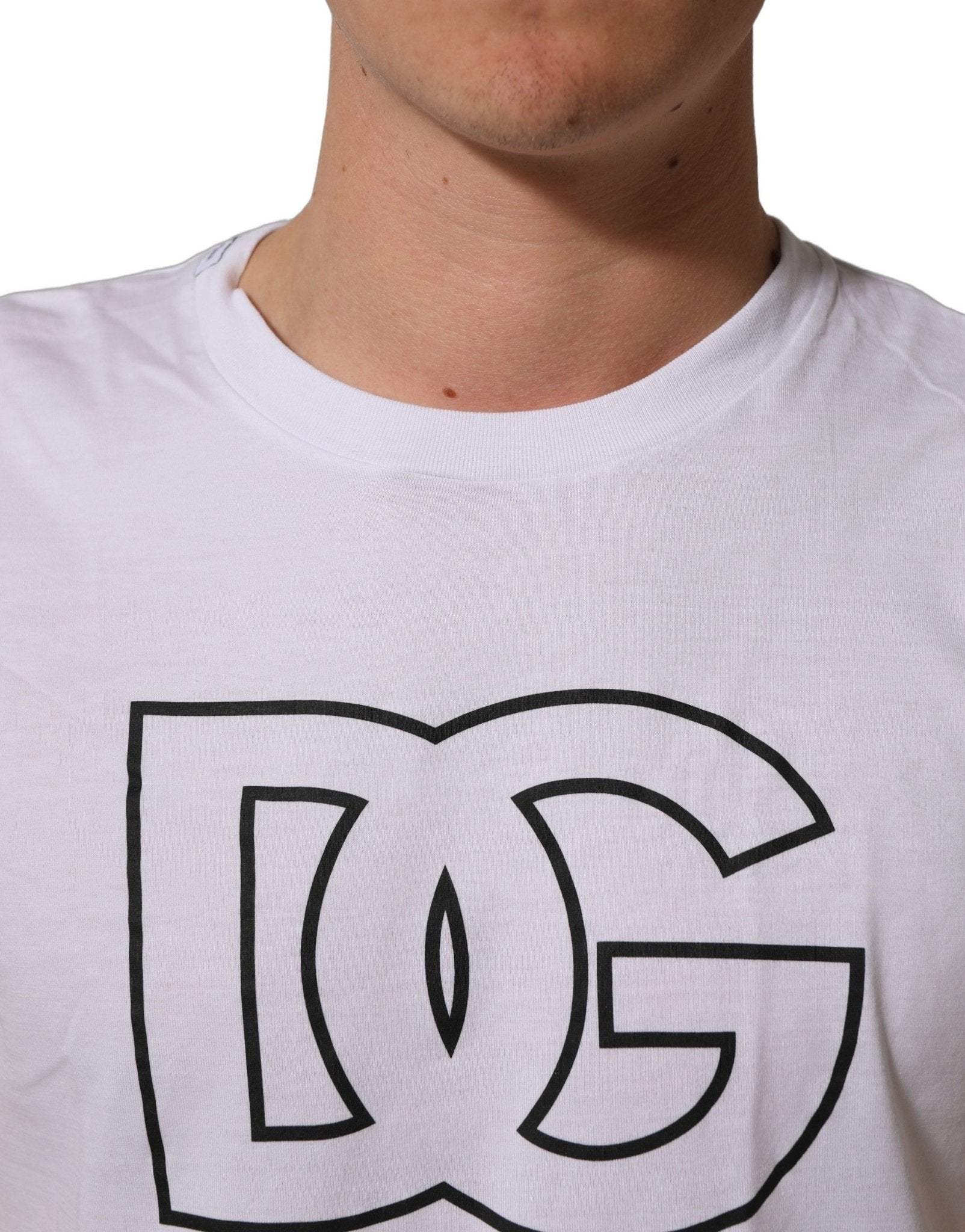 Dolce & Gabbana White DG Logo Print Short Sleeves Men T-shirt - RIMODA