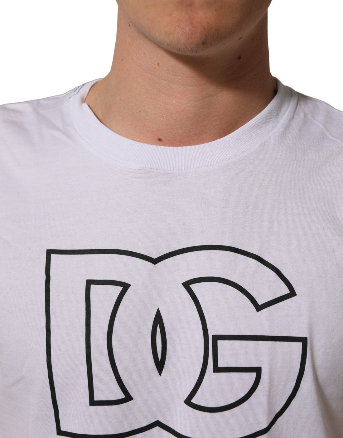Dolce & Gabbana White DG Logo Print Short Sleeves Men T-shirt - RIMODA