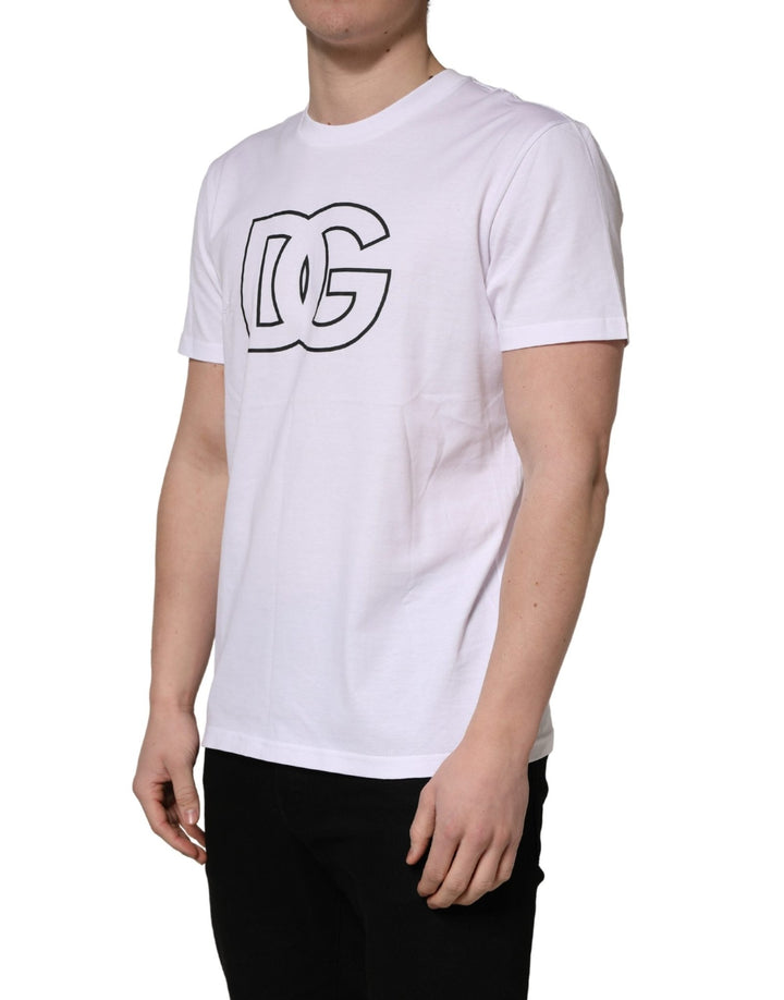 Dolce & Gabbana White DG Logo Print Short Sleeves Men T-shirt - RIMODA