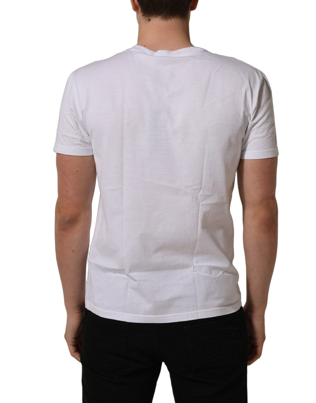 Dolce & Gabbana White DG Logo Print Short Sleeves Men T-shirt - RIMODA