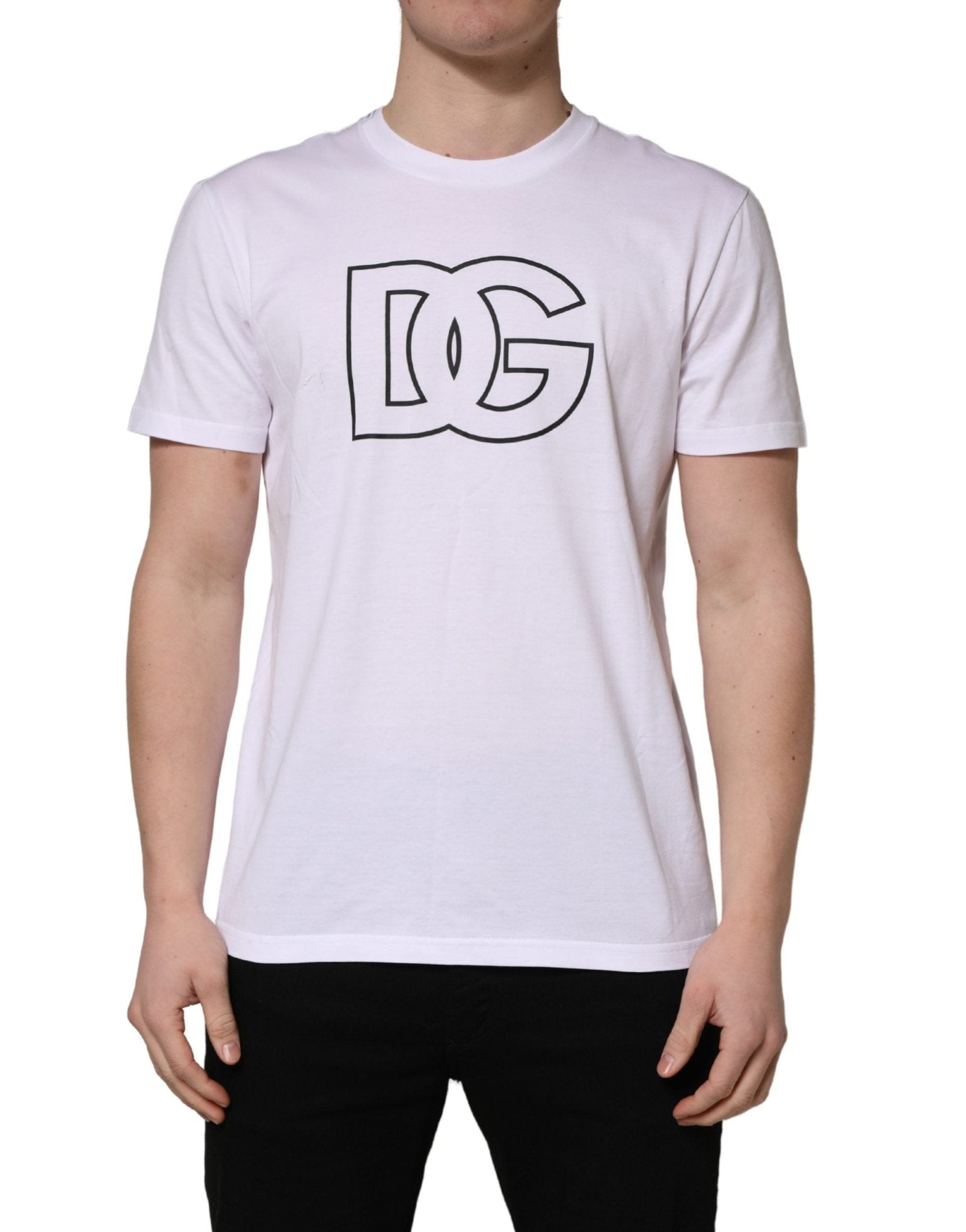 Dolce & Gabbana White DG Logo Print Short Sleeves Men T-shirt - RIMODA