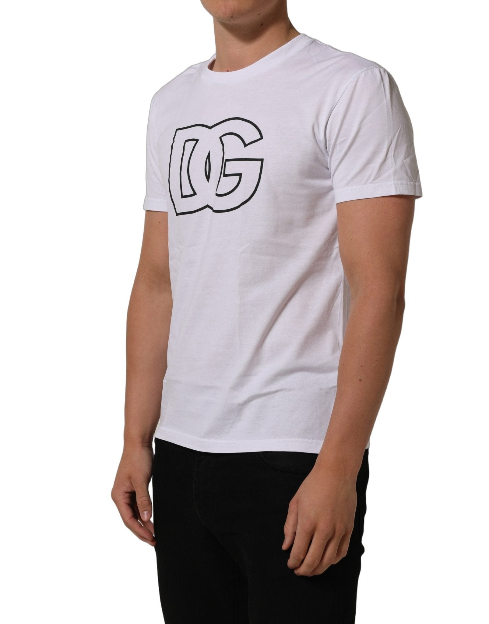 Dolce & Gabbana White DG Logo Print Short Sleeves Men T-shirt - RIMODA