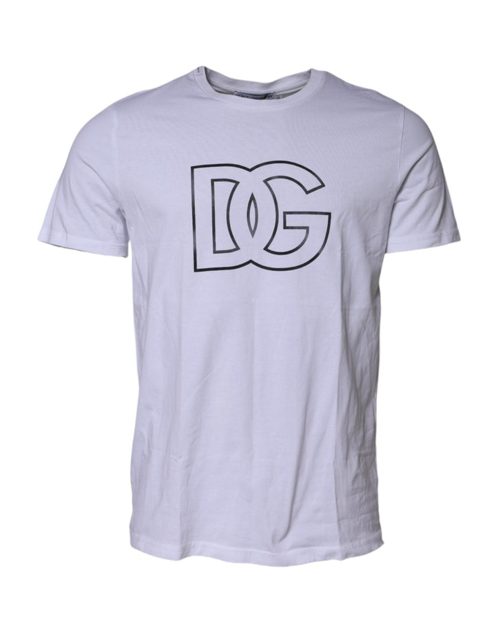 Dolce & Gabbana White DG Logo Print Short Sleeves T-shirt - RIMODA