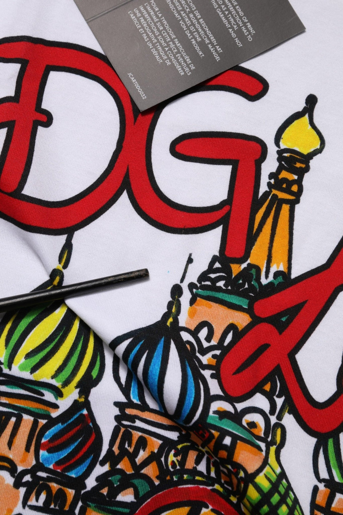 Dolce & Gabbana White DG Loves Moscow Cotton Crew Neck T-shirt - RIMODA