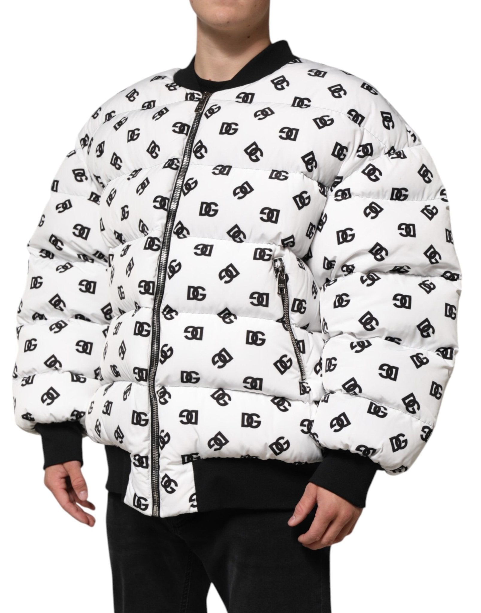 Dolce & Gabbana White DG Monogram Full Zip Quilted Jacket - RIMODA