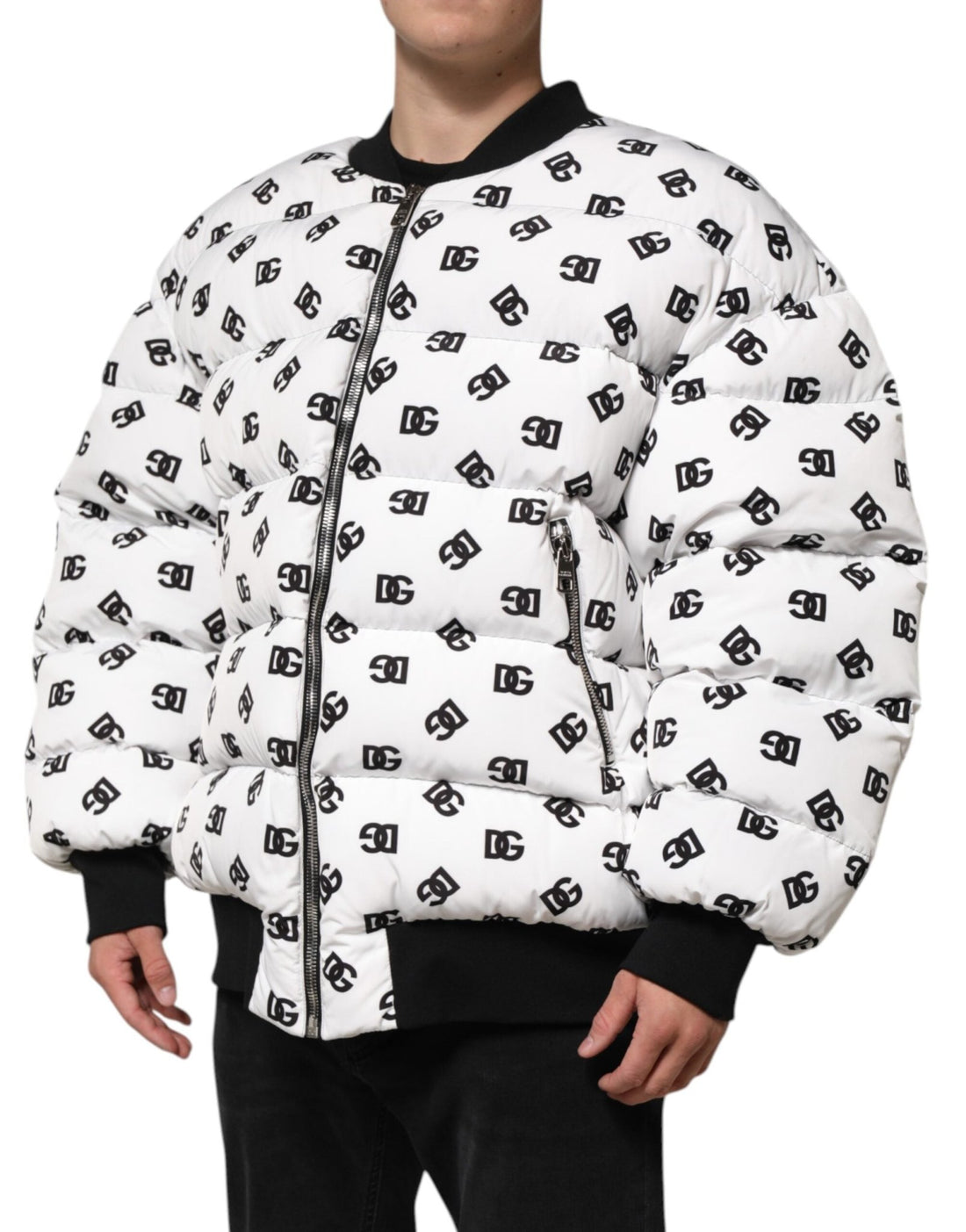 Dolce & Gabbana White DG Monogram Full Zip Quilted Jacket - RIMODA