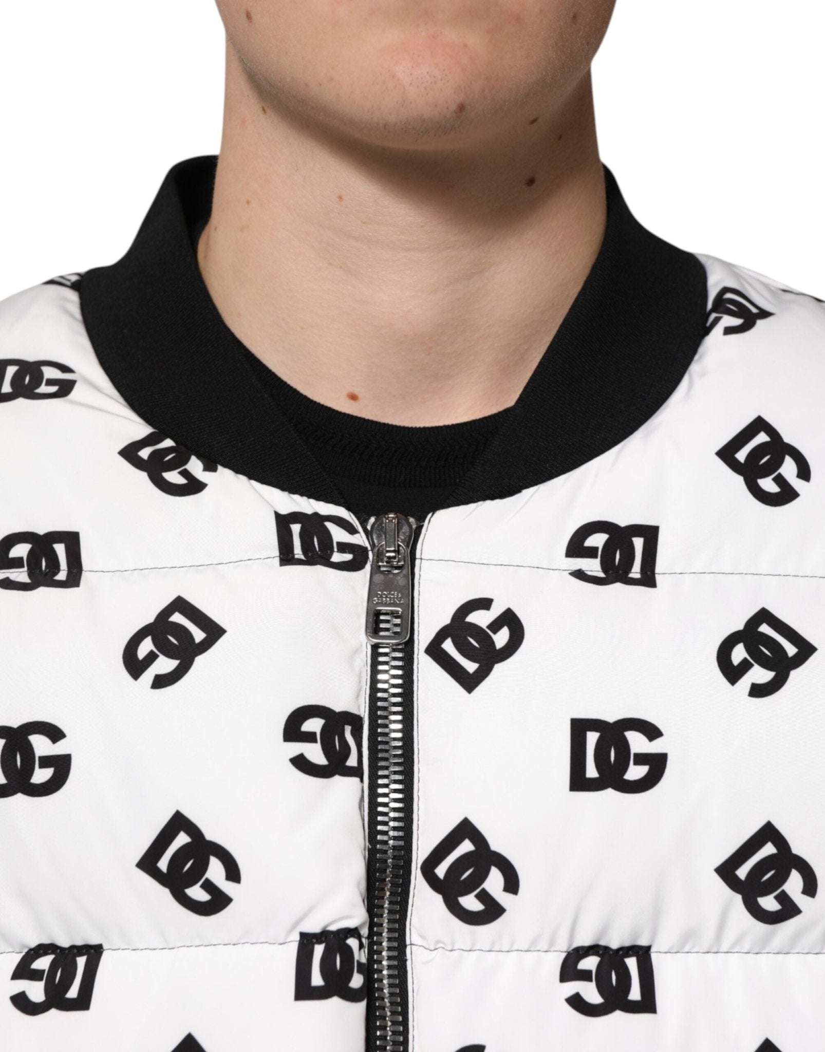 Dolce & Gabbana White DG Monogram Full Zip Quilted Jacket - RIMODA