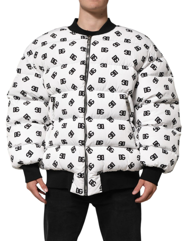 Dolce & Gabbana White DG Monogram Full Zip Quilted Jacket - RIMODA