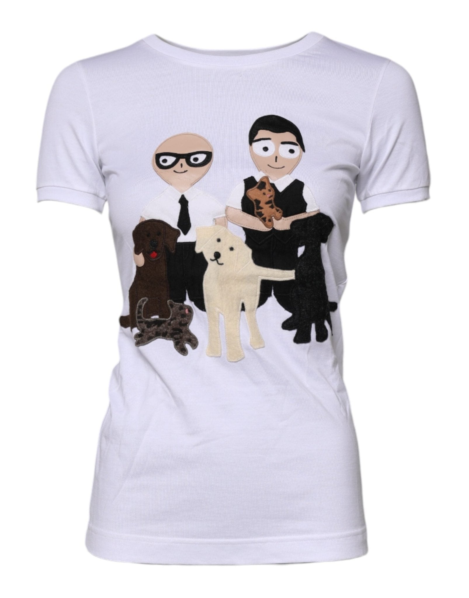 Dolce & Gabbana White DGFAMILY Embroidery Cotton T-shirt - RIMODA