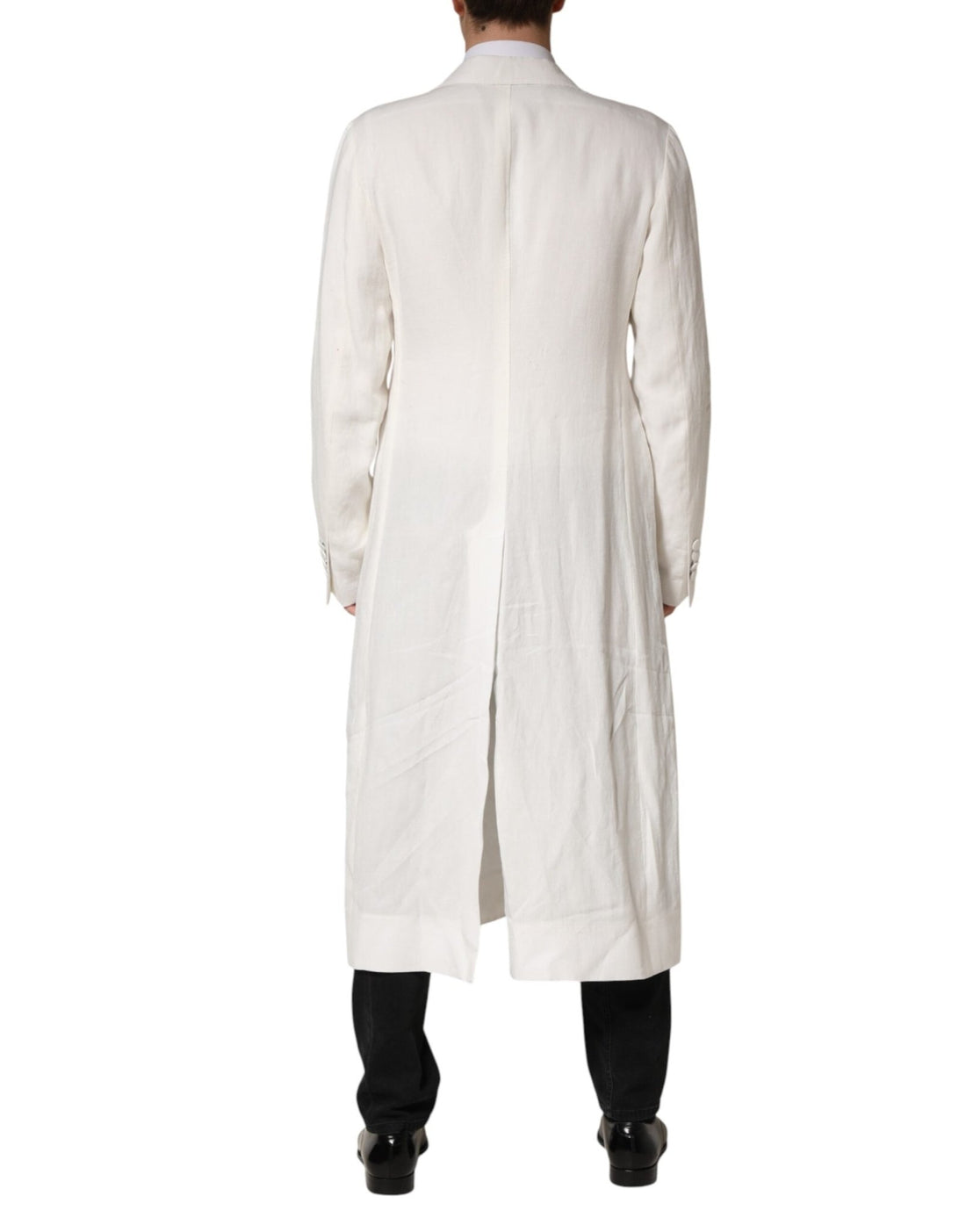 Dolce & Gabbana White Double Breasted Men Trench Coat Jacket - RIMODA