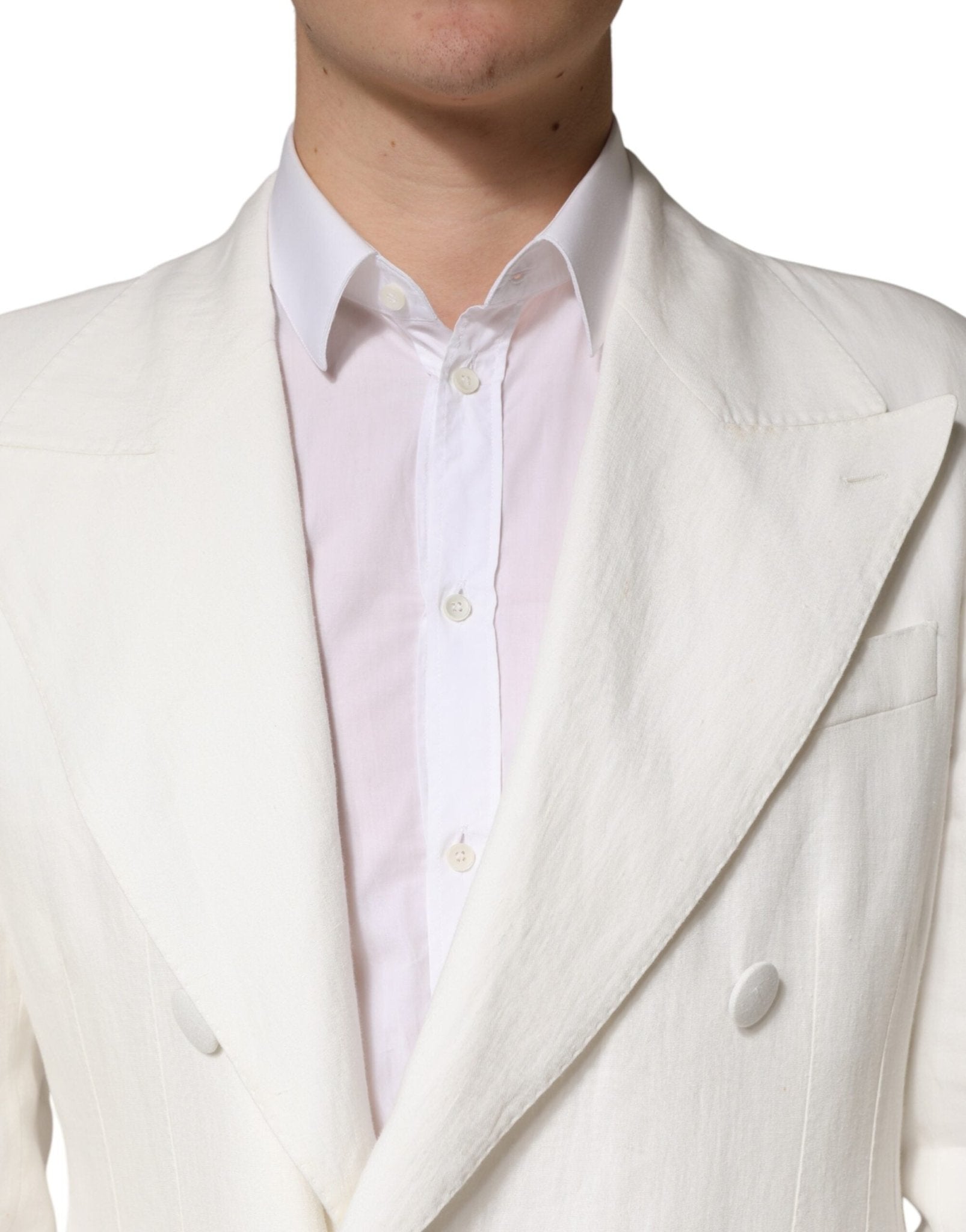 Dolce & Gabbana White Double Breasted Men Trench Coat Jacket - RIMODA