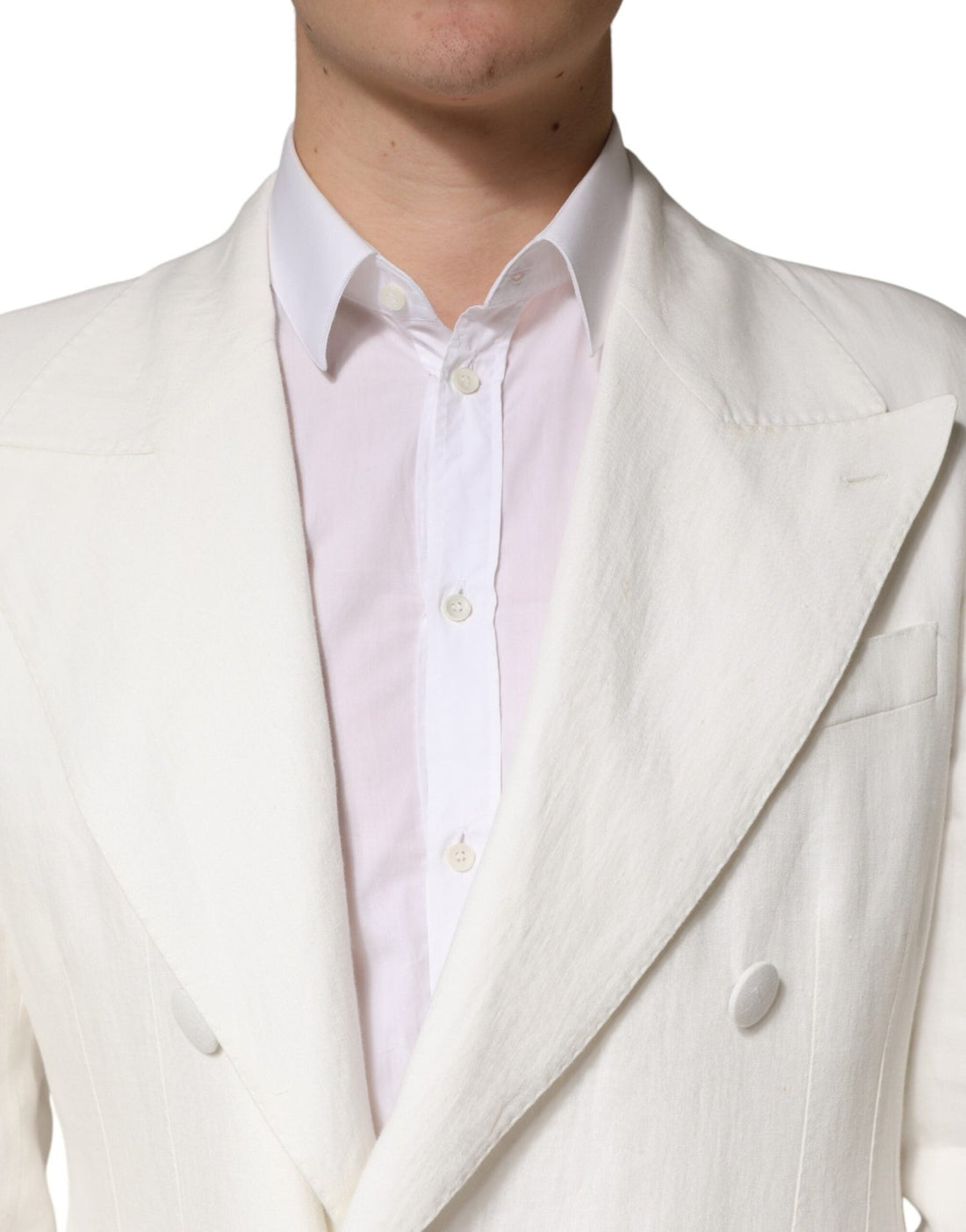 Dolce & Gabbana White Double Breasted Men Trench Coat Jacket - RIMODA