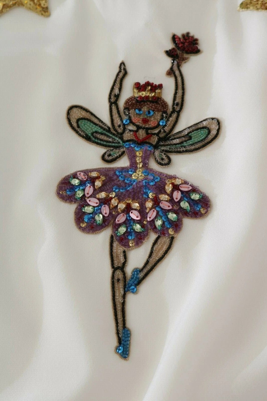Dolce & Gabbana White Embellished Crystal Sequin Fairy Top - RIMODA
