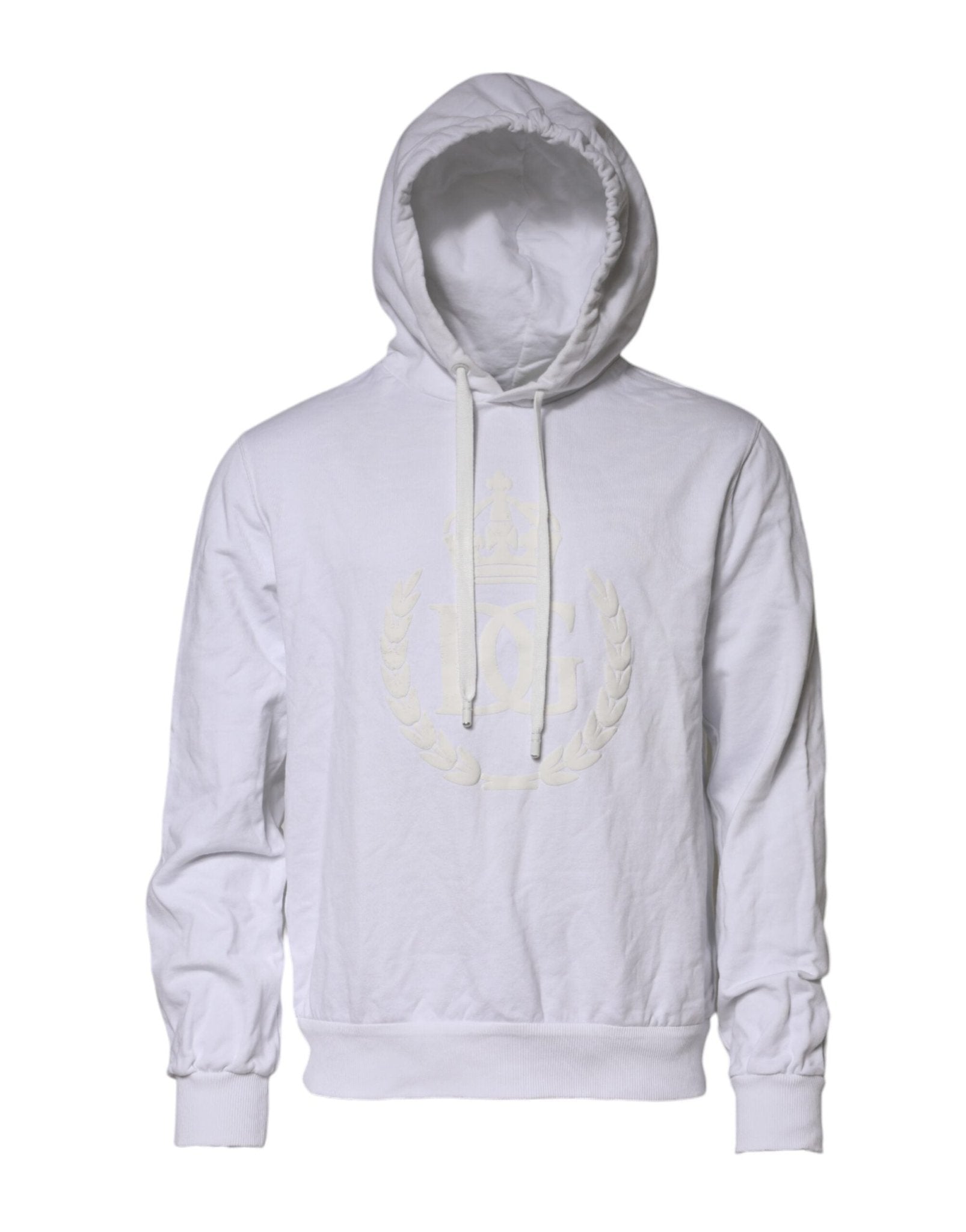 Dolce & Gabbana White Embossed Logo Hooded Sweatshirt Sweater - RIMODA