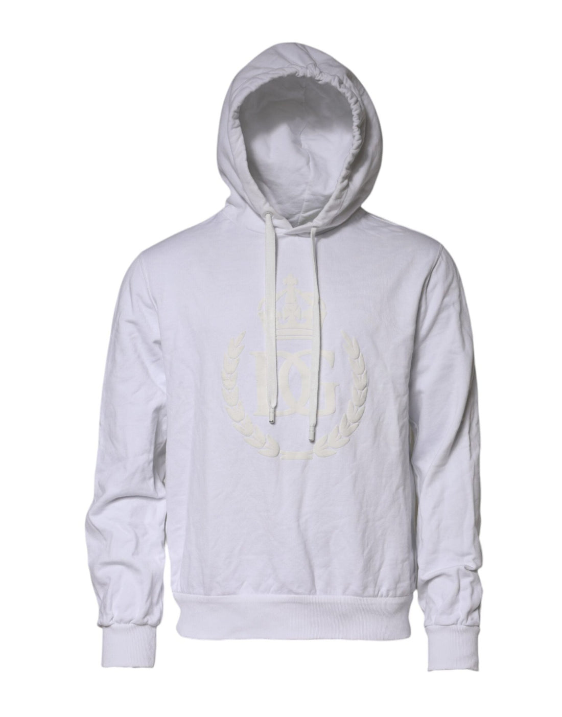 Dolce & Gabbana White Embossed Logo Hooded Sweatshirt Sweater - RIMODA