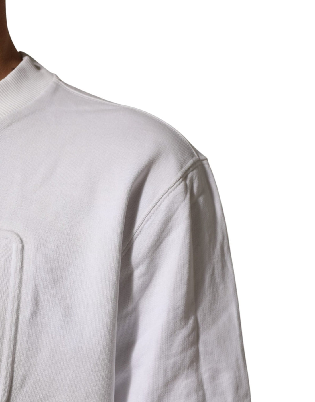 Dolce & Gabbana White Embossed Logo Men Sweatshirt Sweater - RIMODA