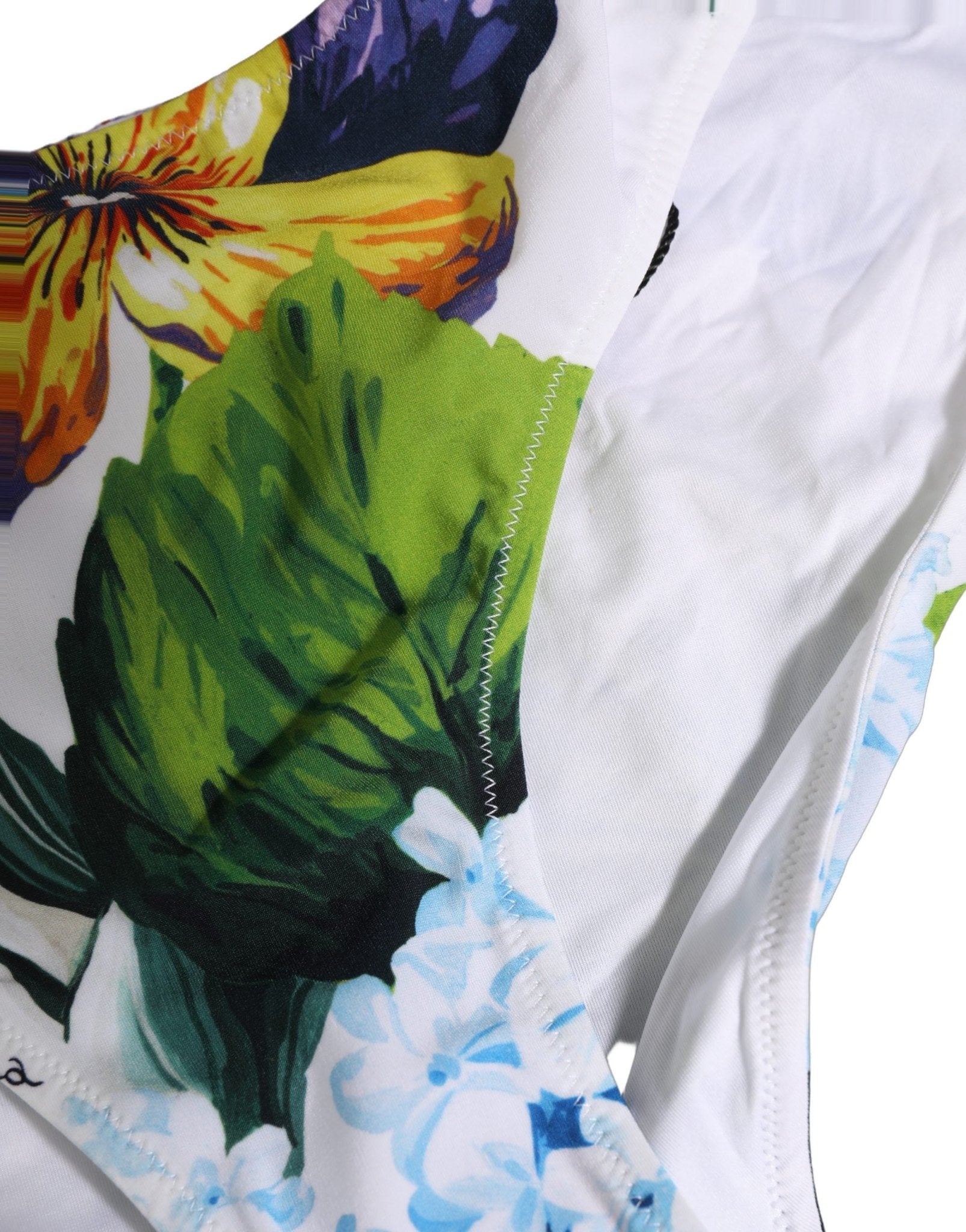 Dolce & Gabbana White Floral Bandeau Brief Two Piece Swimwear - RIMODA