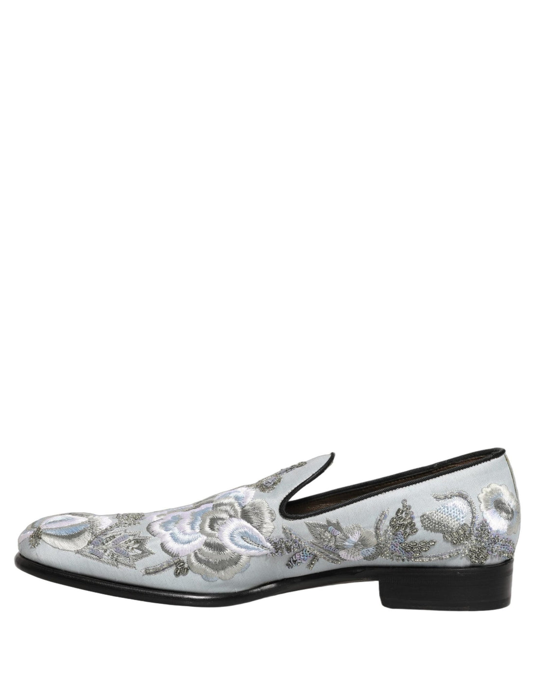 Dolce & Gabbana White Floral Embellished Men Loafers Shoes - RIMODA