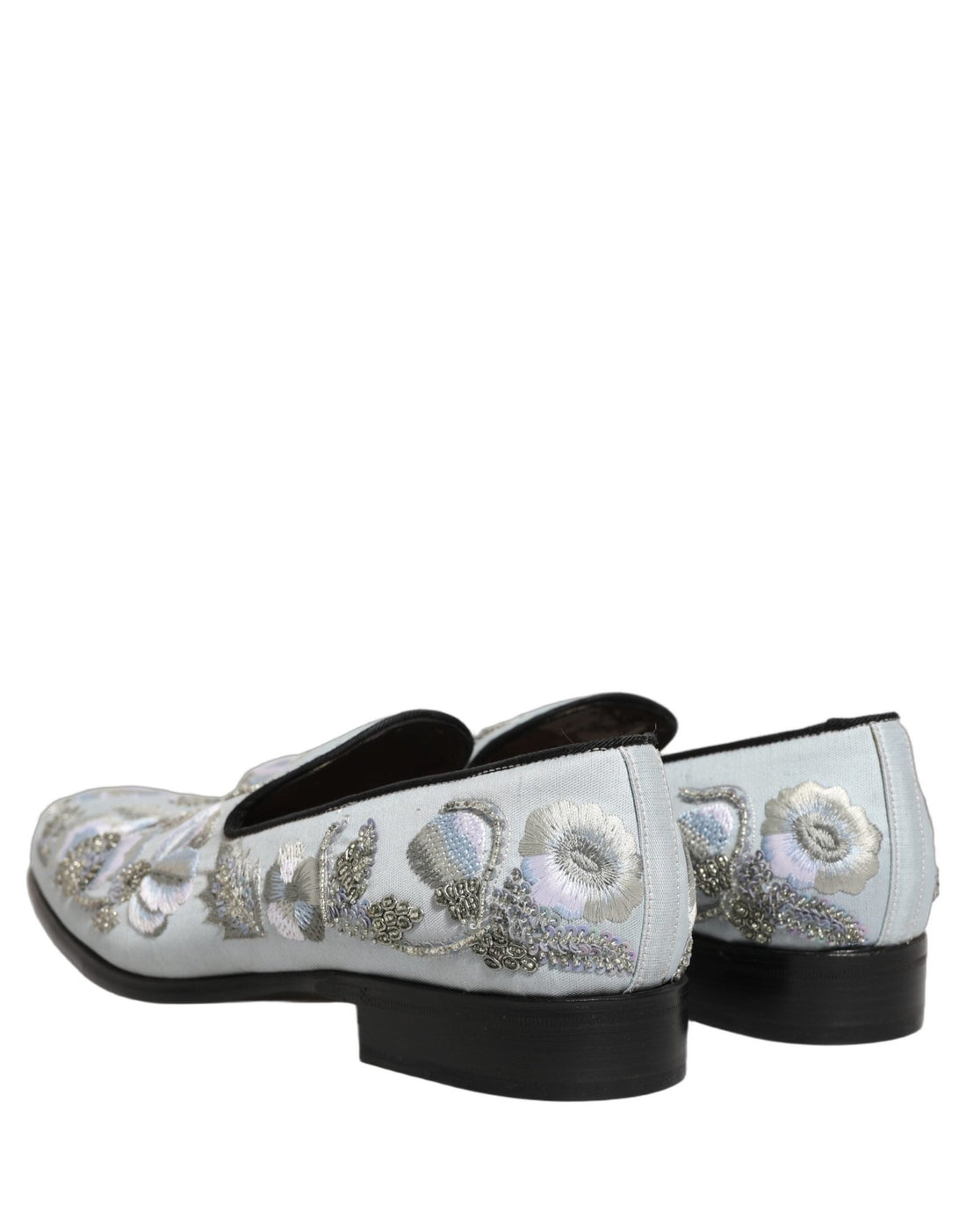 Dolce & Gabbana White Floral Embellished Men Loafers Shoes - RIMODA