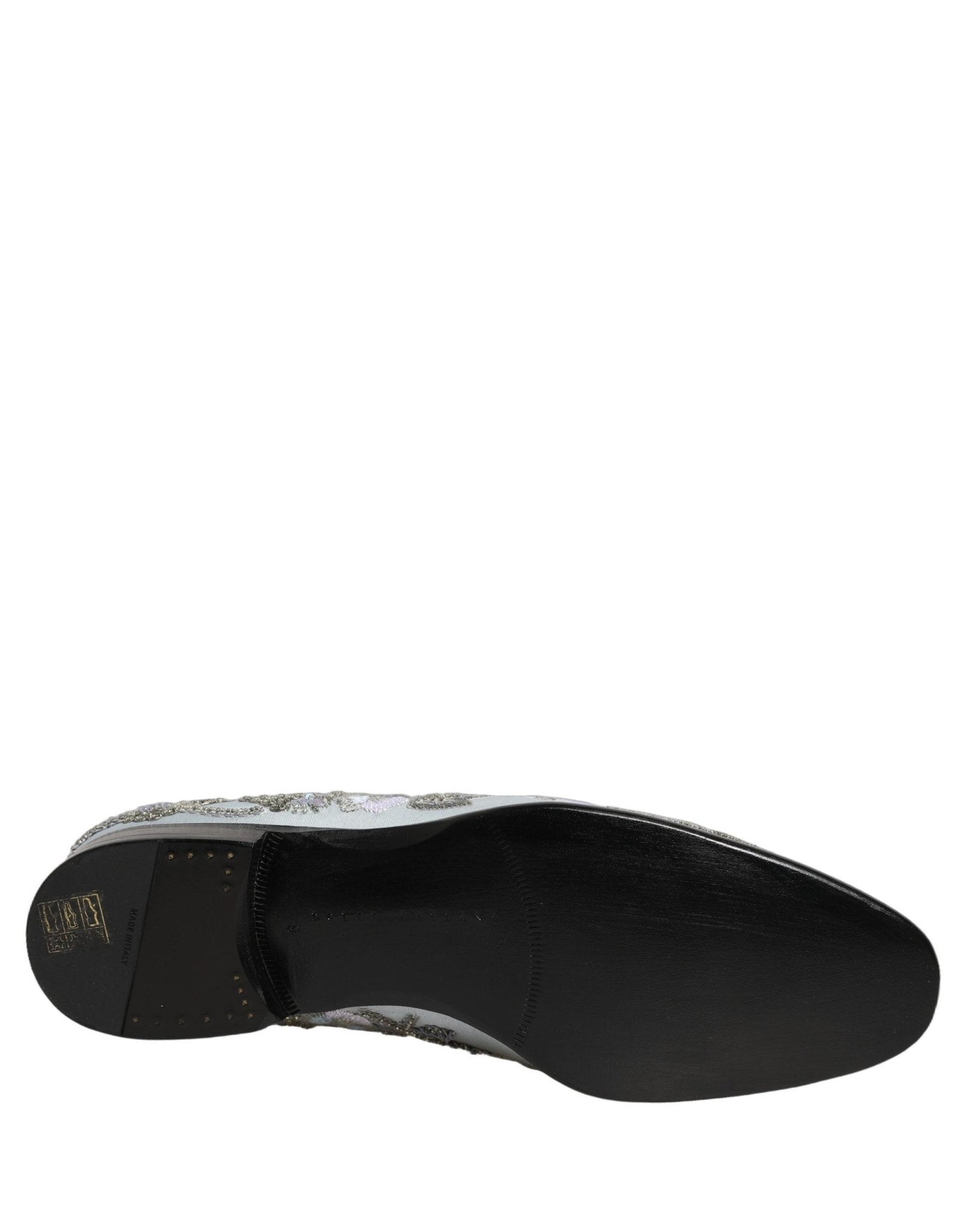 Dolce & Gabbana White Floral Embellished Men Loafers Shoes - RIMODA