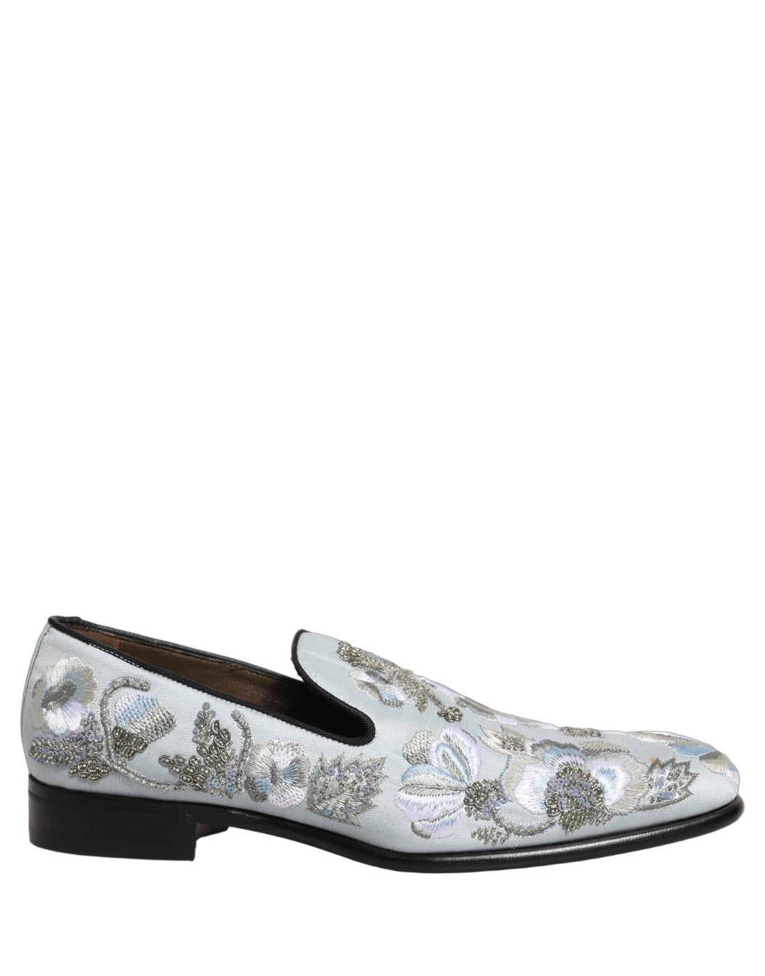 Dolce & Gabbana White Floral Embellished Men Loafers Shoes - RIMODA