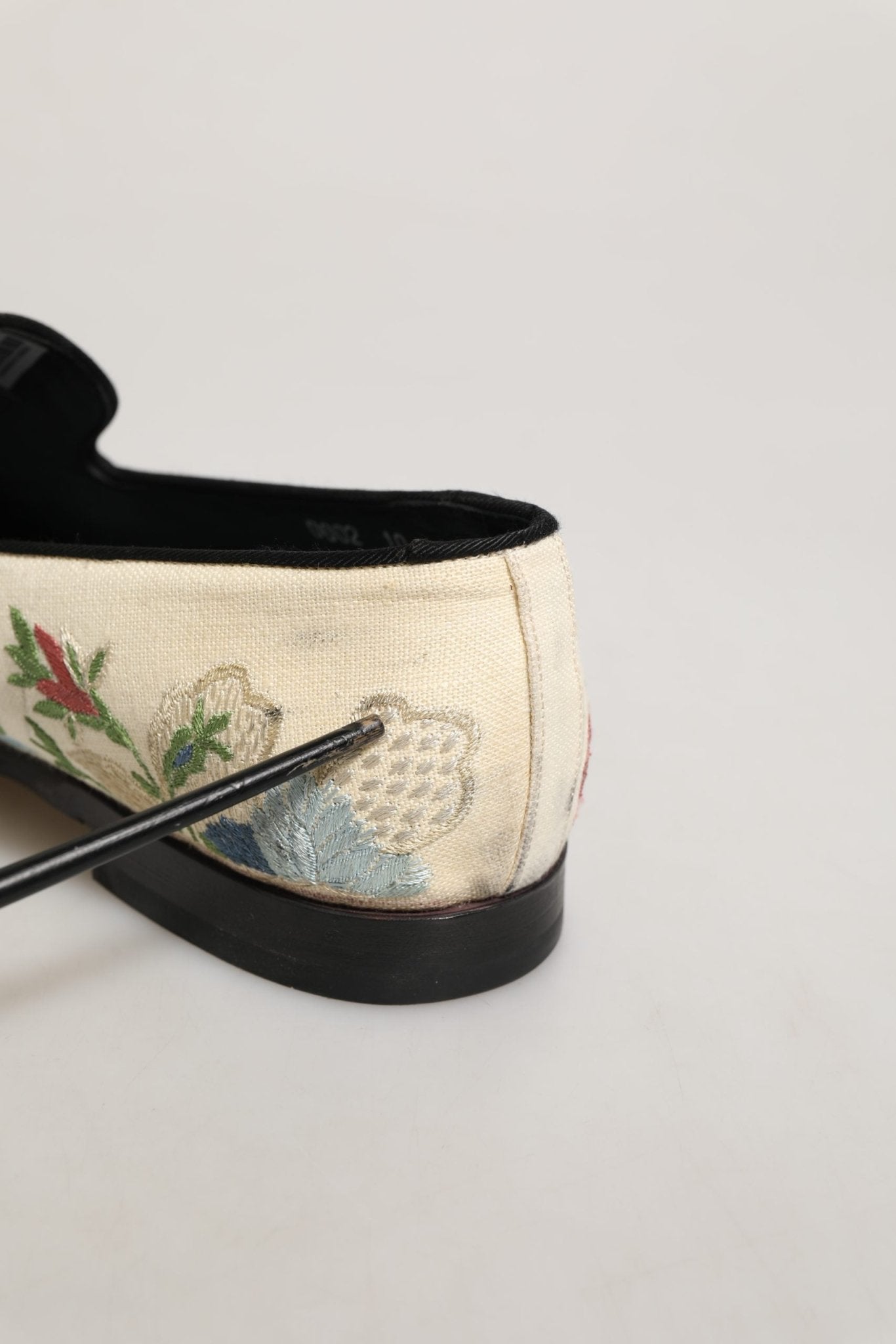 Dolce & Gabbana White Floral Embroidery Dress Loafers Shoes - RIMODA