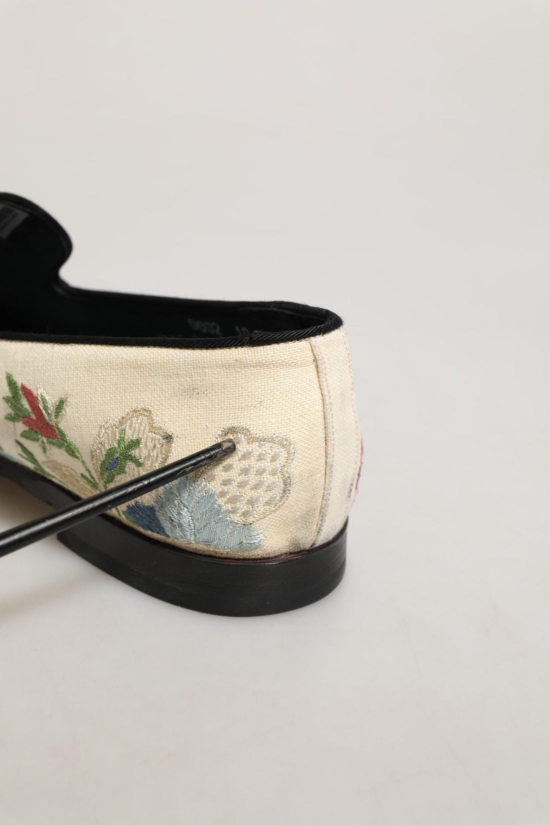 Dolce & Gabbana White Floral Embroidery Dress Loafers Shoes - RIMODA