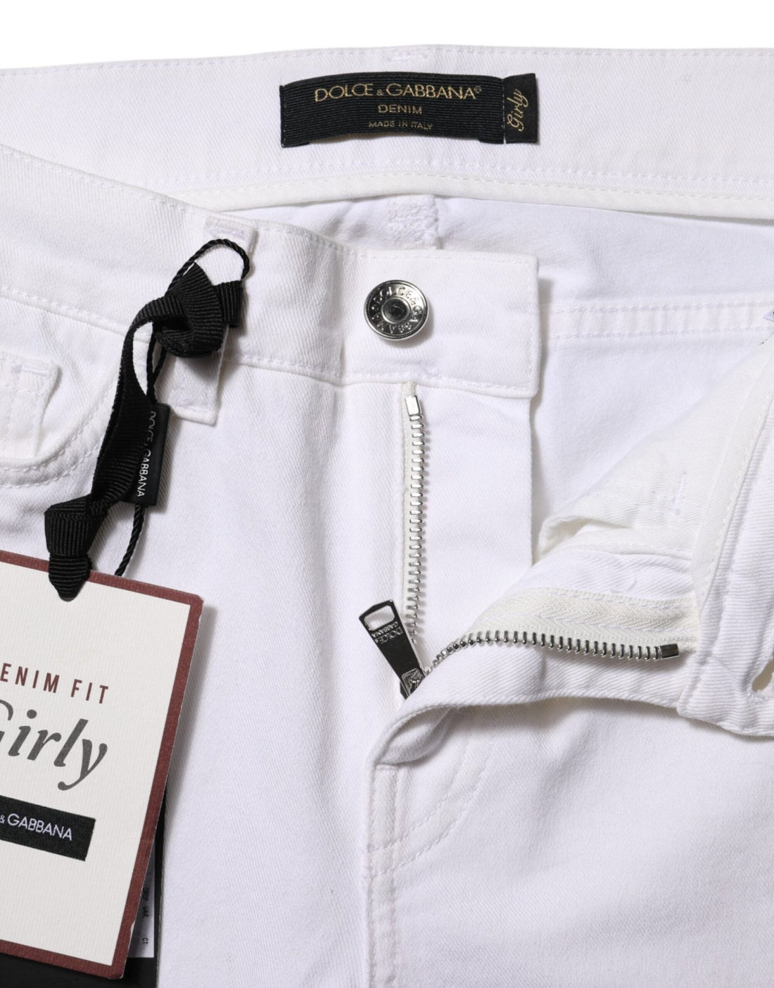Dolce & Gabbana White Floral Embroidery GIRLY Denim Jeans - RIMODA