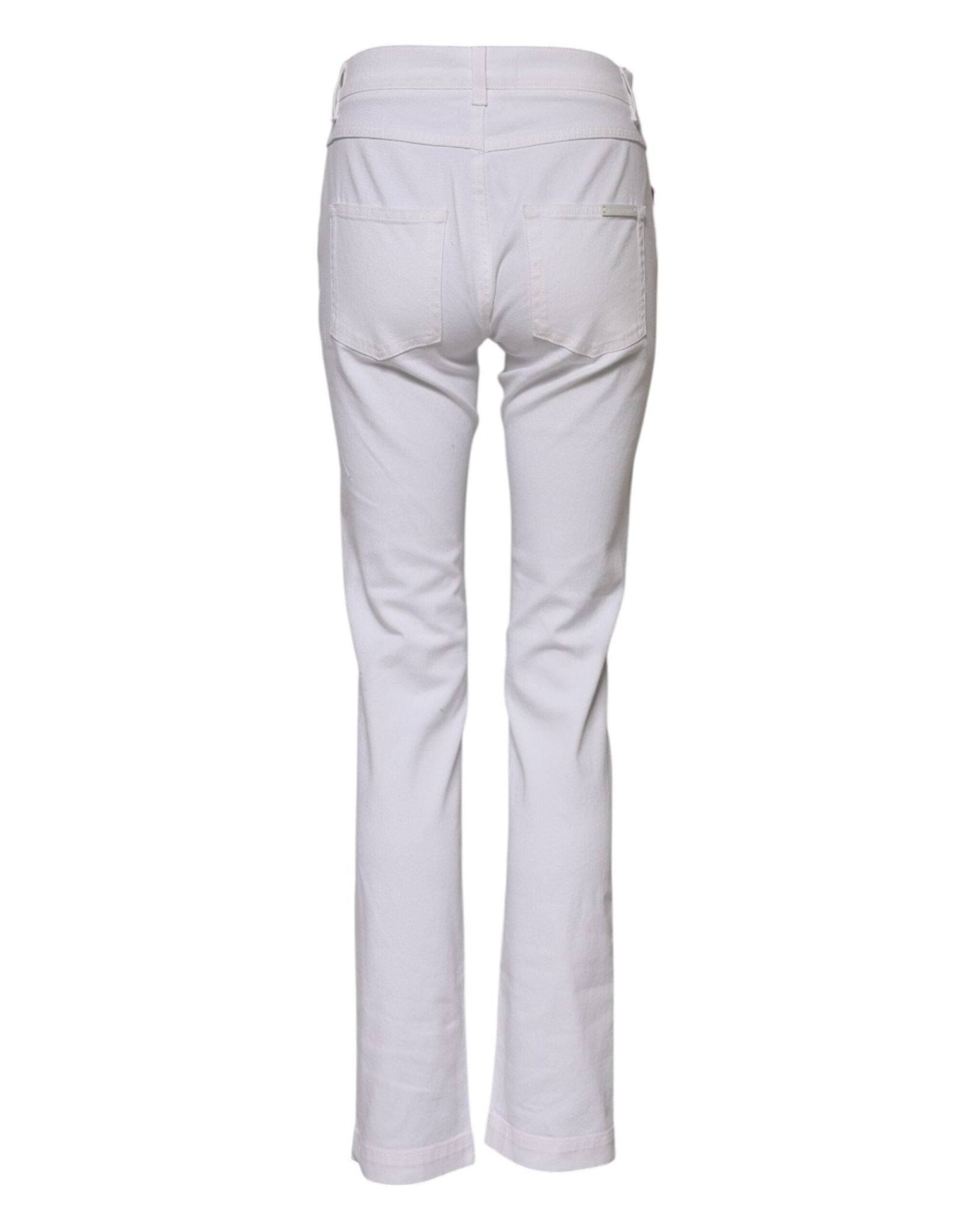 Dolce & Gabbana White Floral Embroidery GIRLY Denim Jeans - RIMODA