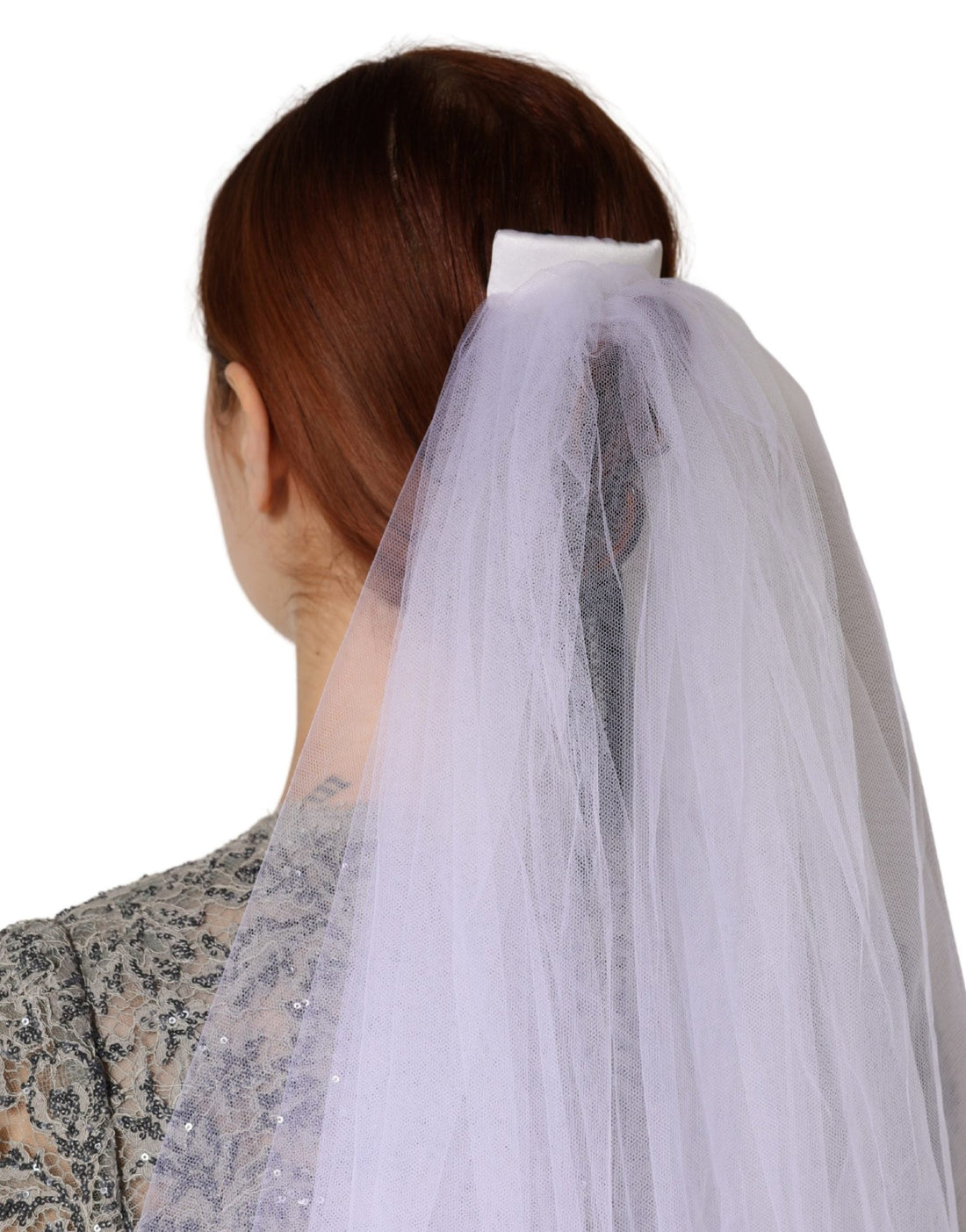 Dolce & Gabbana White Floral Lace Nylon Floor Length Long Wedding Veil - RIMODA