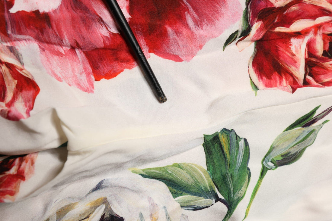 Dolce & Gabbana White Floral Leggings Stretch Waist Pants - RIMODA
