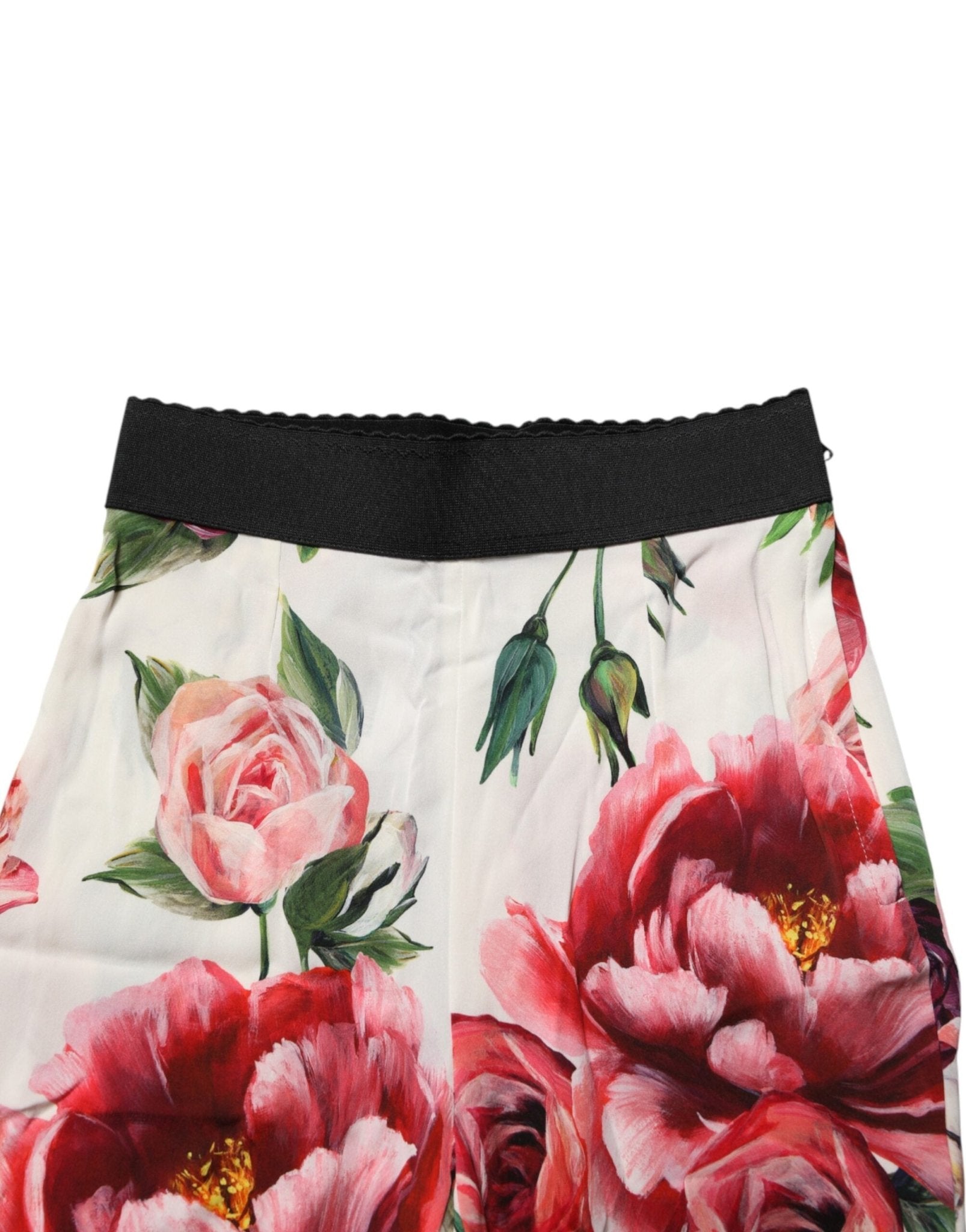 Dolce & Gabbana White Floral Leggings Stretch Waist Pants - RIMODA