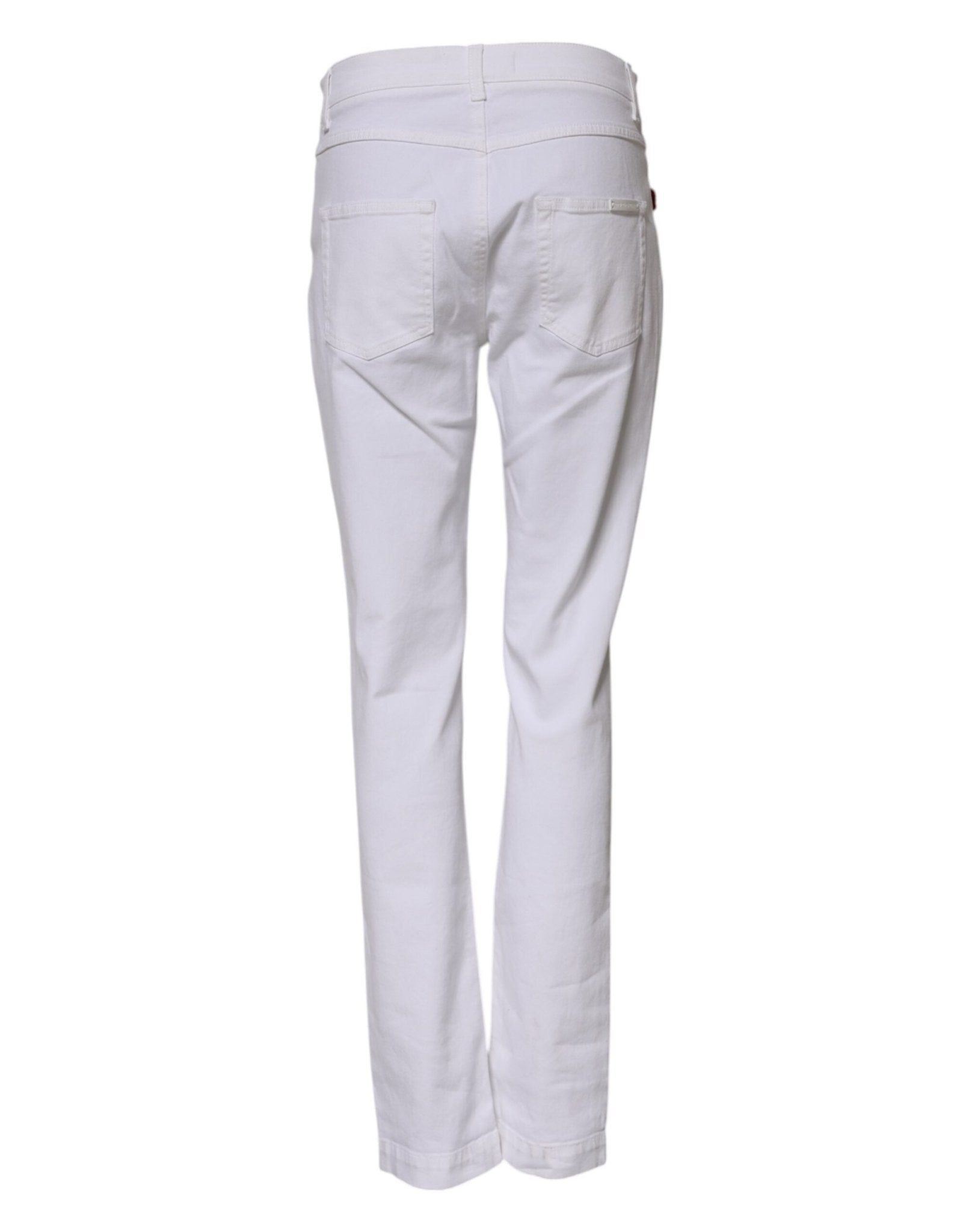 Dolce & Gabbana White Floral Sequined Embroid GIRLY Denim Jeans - RIMODA