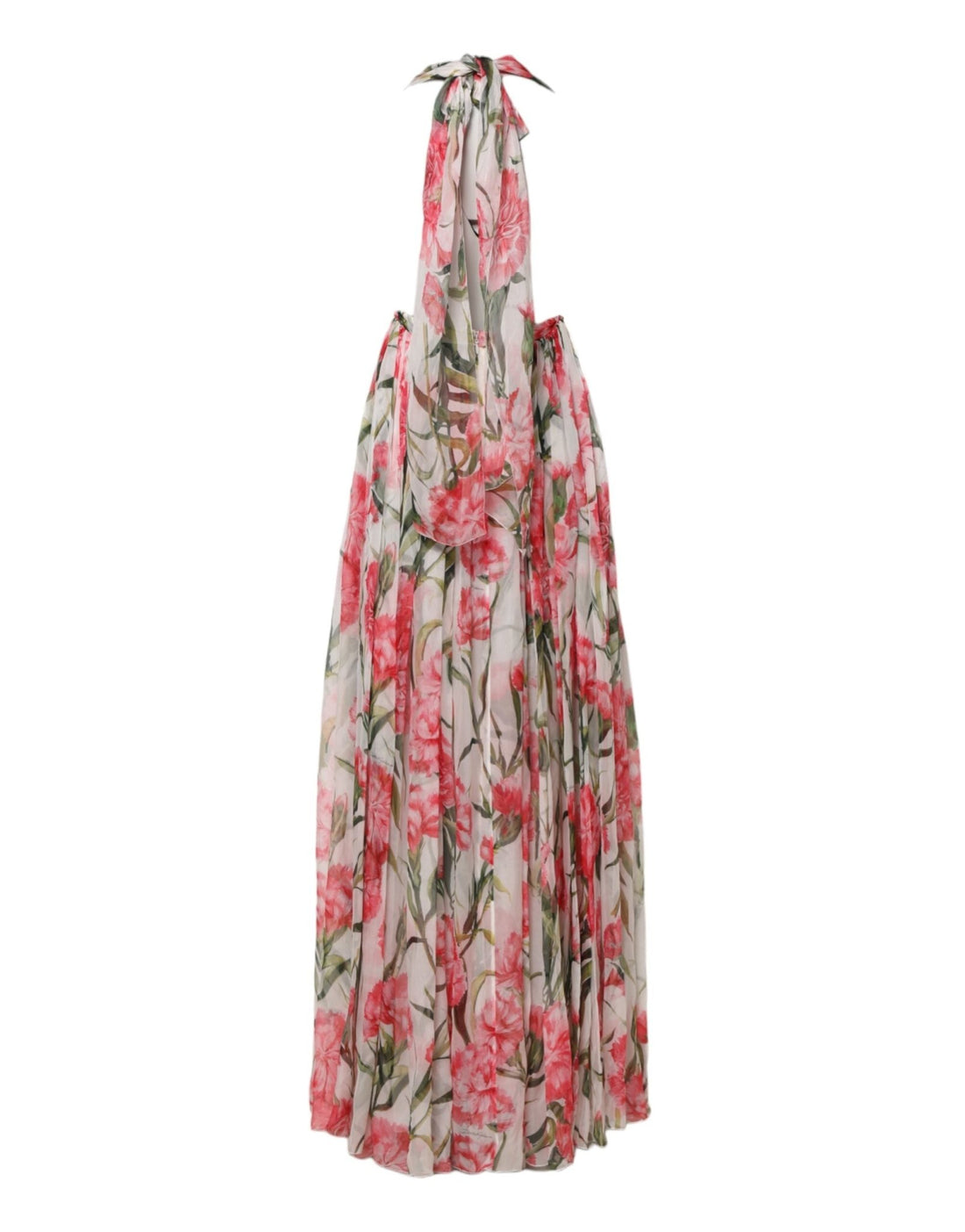 Dolce & Gabbana White Floral Silk Halter A-line Maxi Dress - RIMODA
