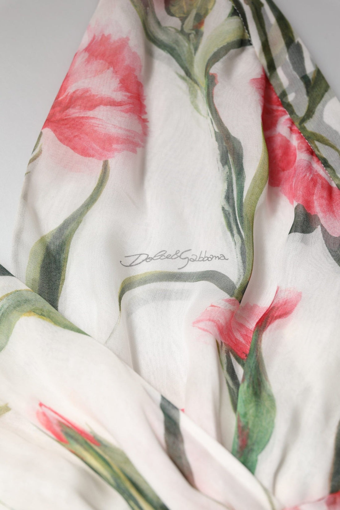 Dolce & Gabbana White Floral Silk Halter A-line Maxi Dress - RIMODA